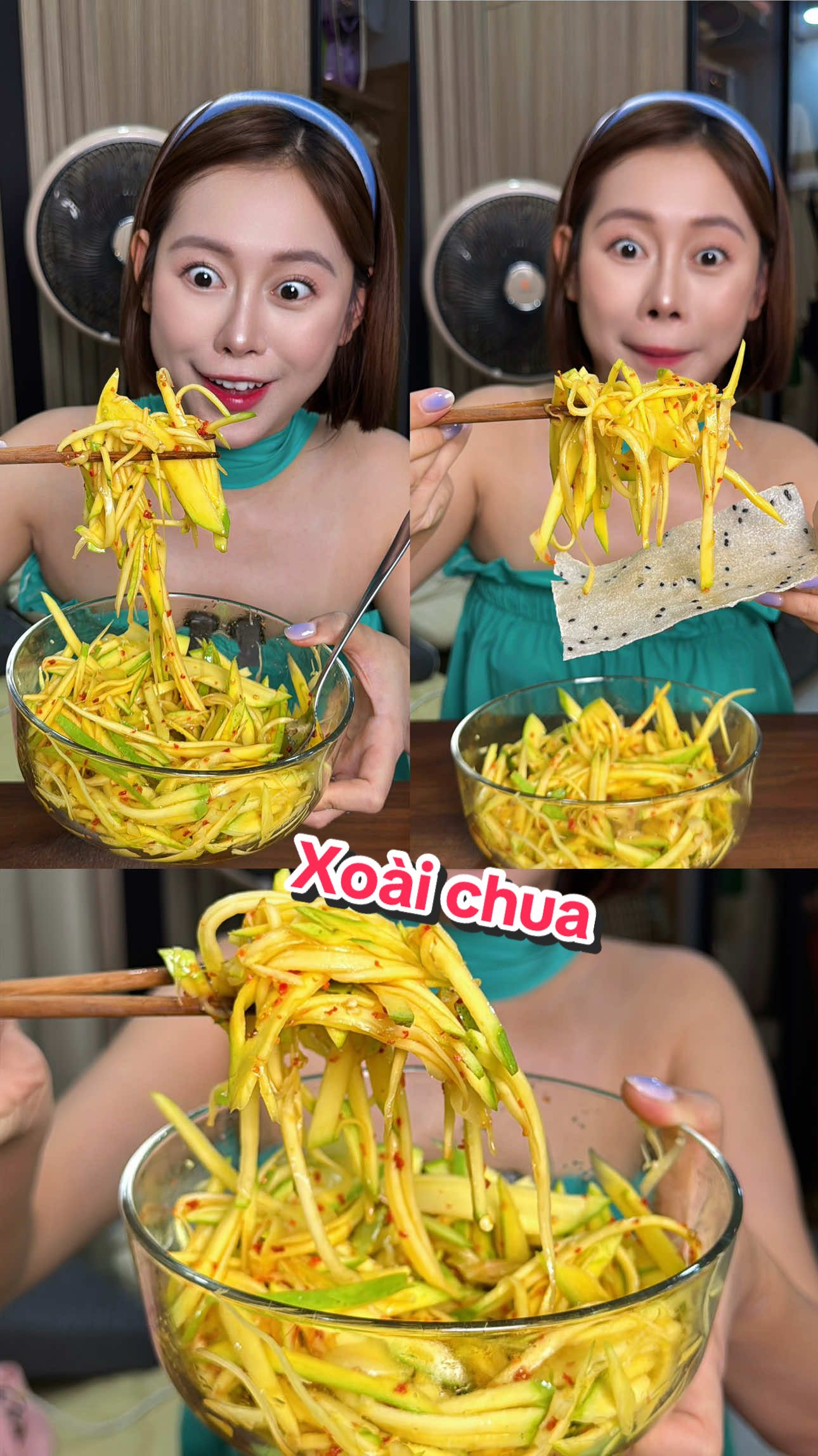 A post by @vietphuongthoa98 on TikTok caption: Kiểu ăn xoài chua mới của tui 😆