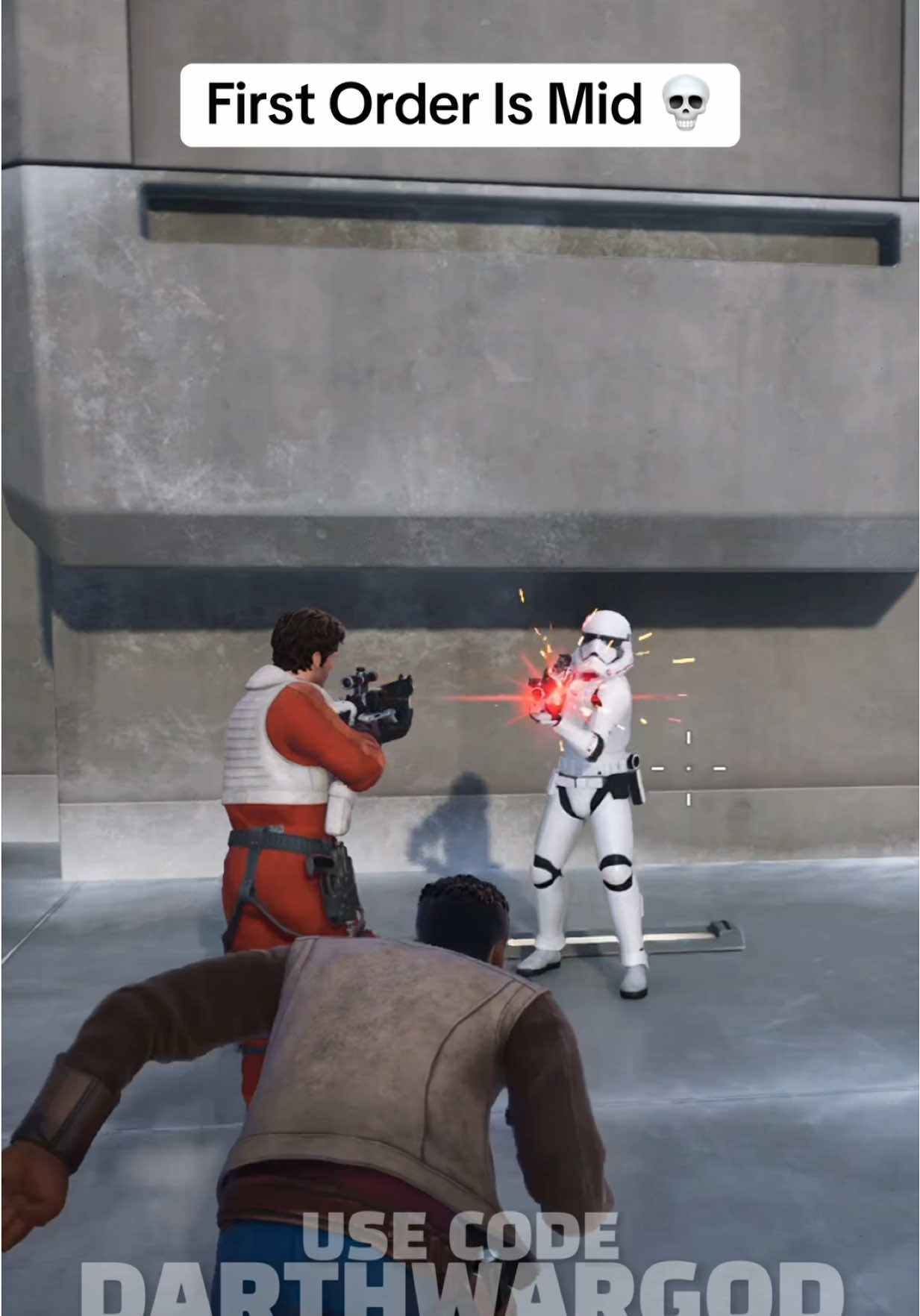 A post by @darthwargod on TikTok caption: First Order was build different 💀 #firstorder #starwars #captainphasma #fortnite #darthwargod #starwarsedit 