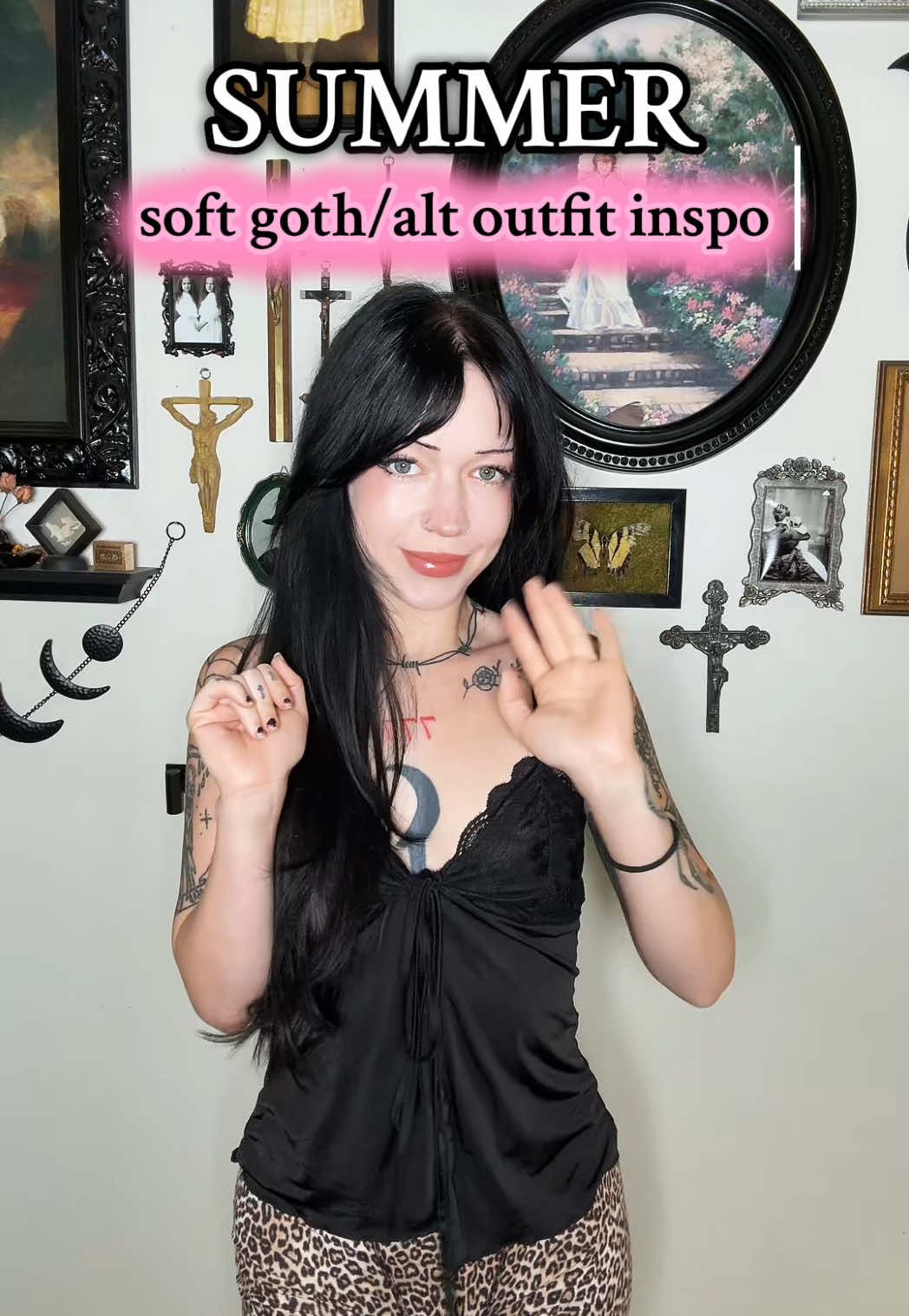 A post by @thelifeofc__ on TikTok caption: we’ve finally reached high 80s here 🌝 #softgoth #softgothoutfit #gothoutfit #gothoutfitinspo #altoutfit #altoutfitinspo #summergoth #summergothoutfit #gothfit #summeroutfit #softgothaesthetic #gothicoutfit 
