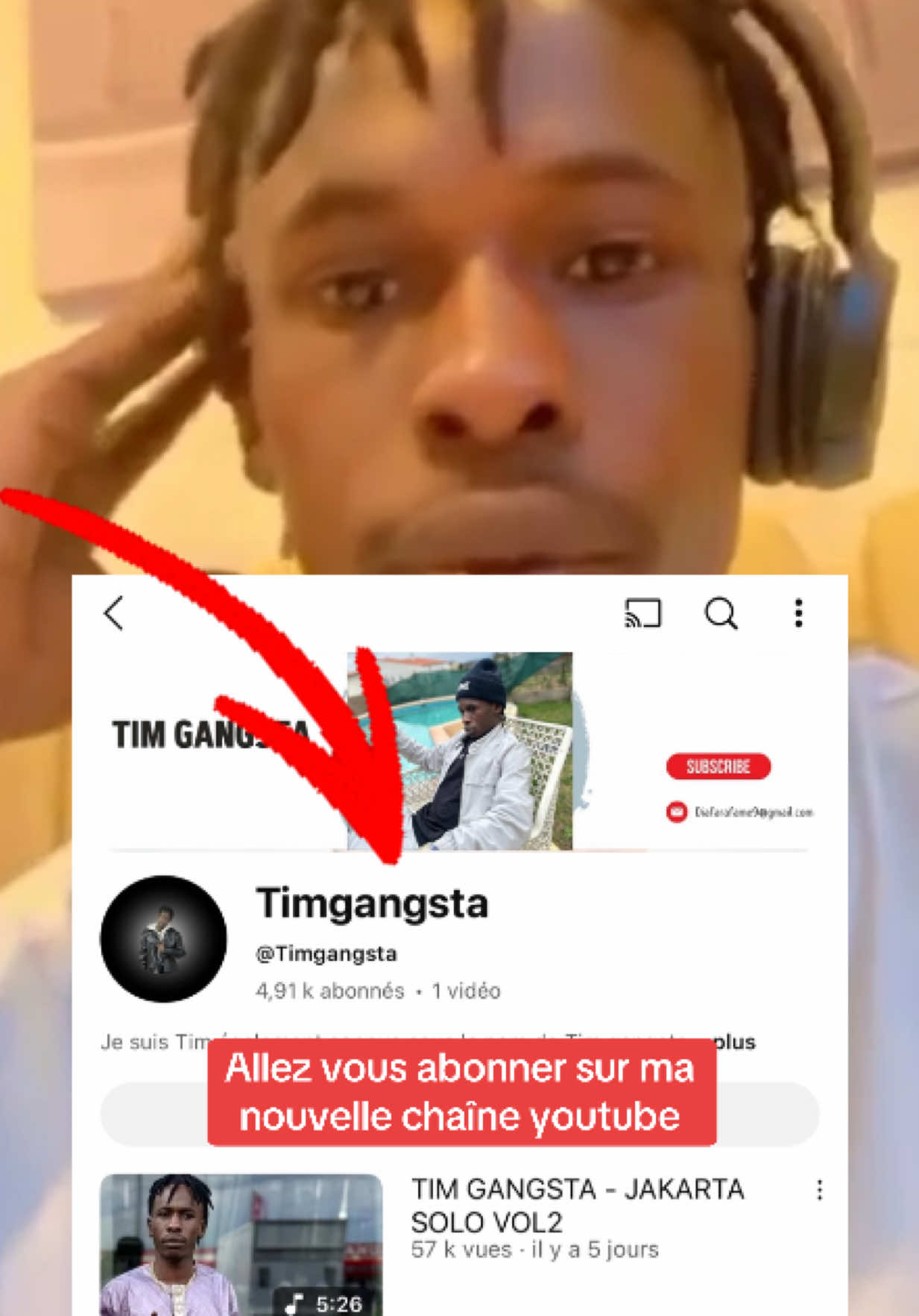 A post by @timgangstaofficiel on TikTok caption: Allez vous abonner sur ma nouvelle chaîne YouTube https://youtube.com/@timgangsta?si=7sOgU8nncFoOo9xH#Tim_Gangsta #soninke 