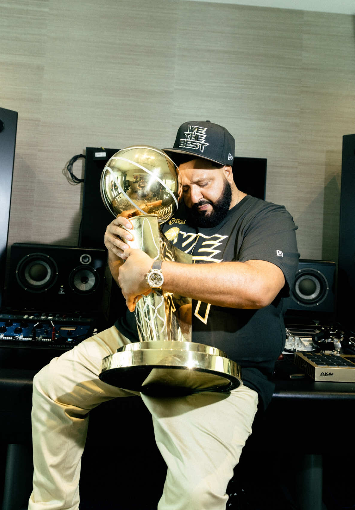 A post by @djkhaled on TikTok caption: FANLUV! WE THE BEST x @NBA Finals Collection! We in the WE THE BEST NBA FINALS MODE 😤 but we also in ALBUM MODE 🌎 🏆 Special merch collab available now! (Link in bio)  WIN WITH US OR WATCH US WIN   Bless up @Drex Lee & @The Larry O’Brien Trophy 