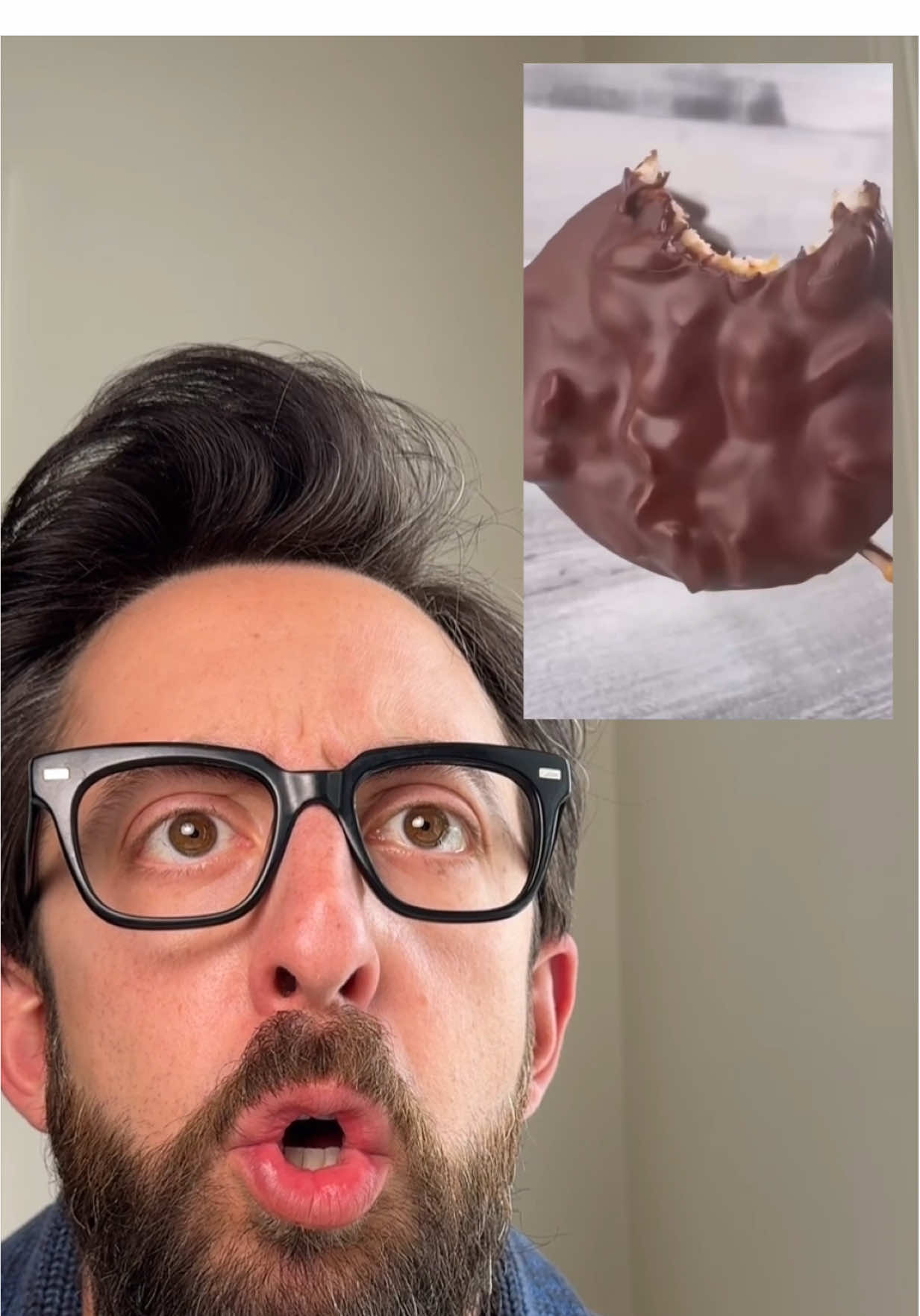 A post by @realadamrose on TikTok caption: i love chocolate peanut butter anything… #recipe #snack #react 