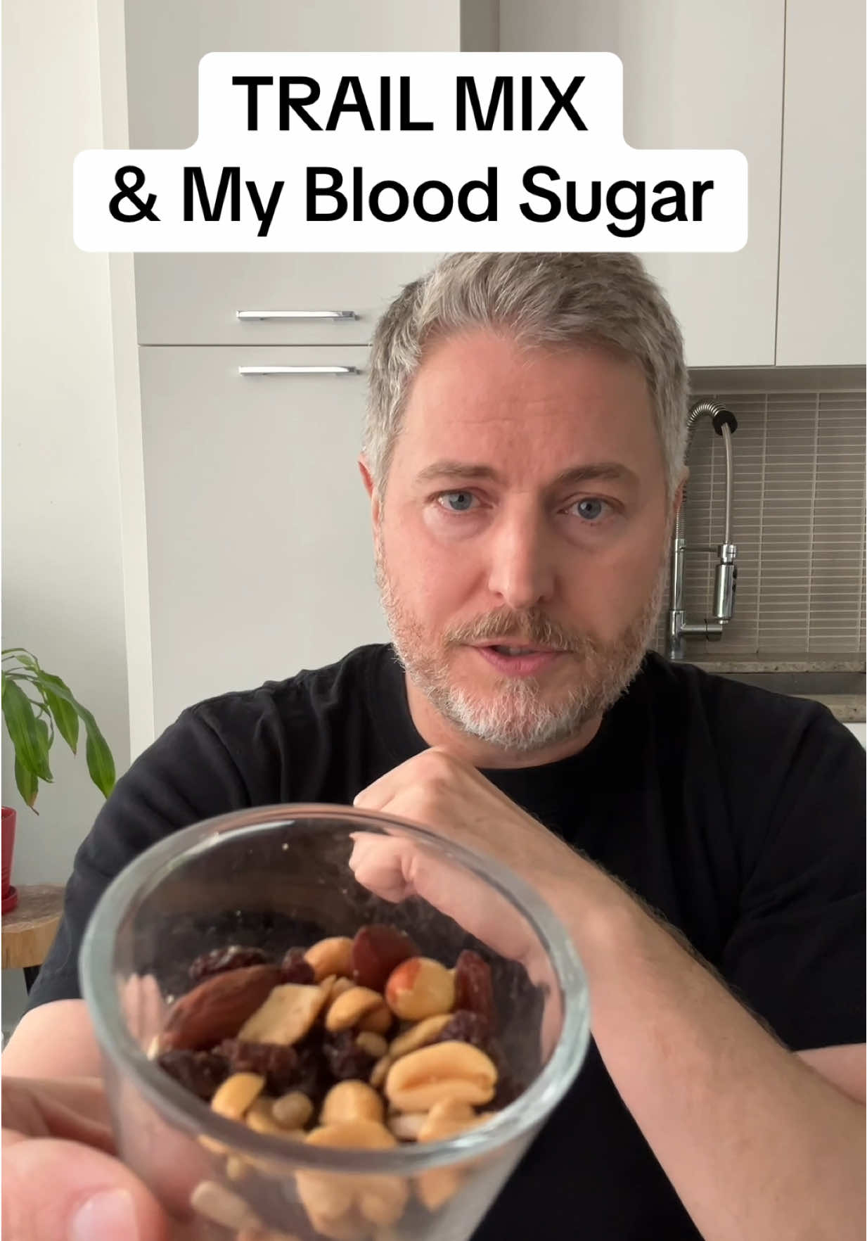 A post by @insulinresistant1 on TikTok caption: Trail mix and my blood sugar. How does it affect my glucose levels? ##bloodsugar##glucose##insulinresistant1##trailmix