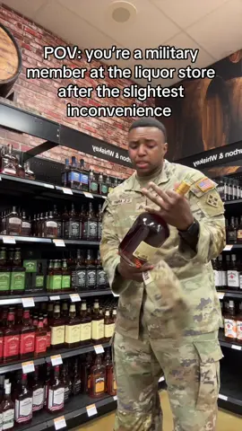 A post by @hooded_hoodlum on TikTok caption: They be in there at 9:36 on a Tuesday morning 🫠🥃#relatable #miltok #army #liquor #drink #chrisbrown 