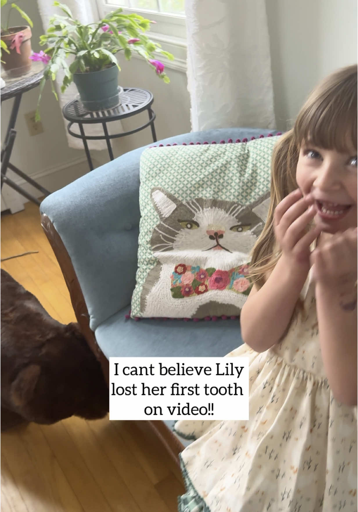 A post by @brittikitty on TikTok caption: Lily couldn’t believe what the Tooth Fairy 🧚 🦷 gave her! 🥹❤️ She was so brave and this was such a big day!!!! 