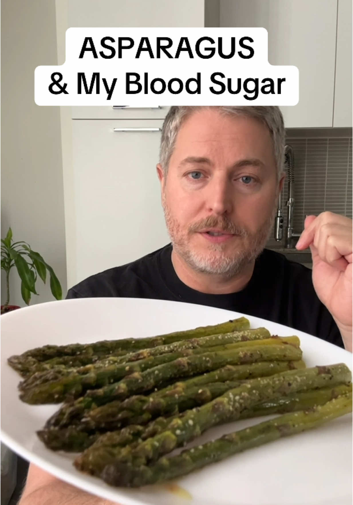 A post by @insulinresistant1 on TikTok caption: Asparagus and my blood sugar. How does it affect my glucose levels?  #bloodsugar #glucose #insulinresistant1 #asparagus