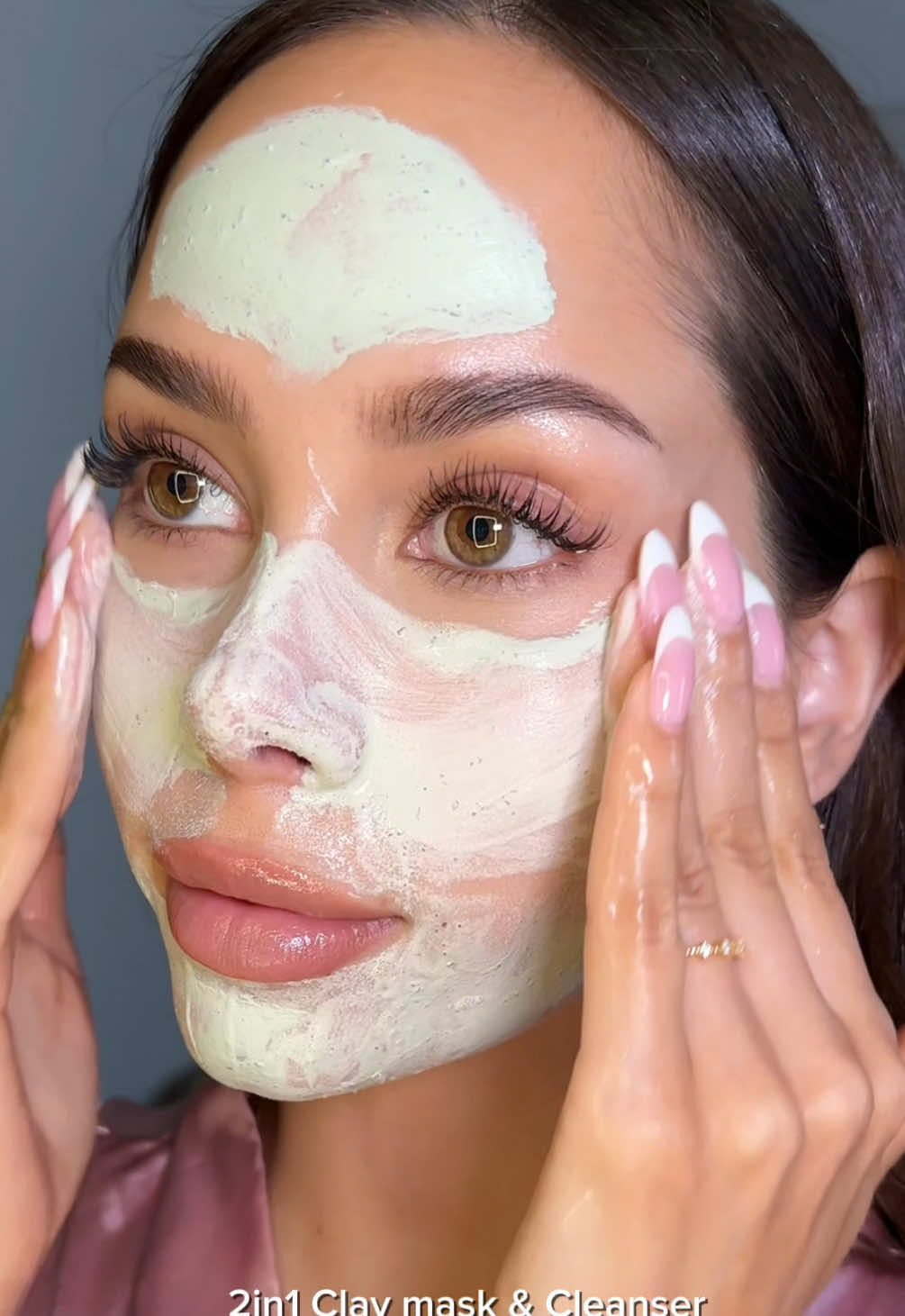 A post by @jennatanisha on TikTok caption: Fully obsessed 🧖🏻‍♀️🇰🇷 Gifts included 🤍 @fully___global Tomato Clay mask cleanser @menokin_official 30s Bubble Mask Lift @Greyd Shop US Biogenic Essence @medicube_official PDRN Pink Peptide serum & cream, Booster Pro, Lip mask @anillO | clean vegan beauty Rosy Night Hair Essence & Rosy Night Parfum Hair Mist @jumiso_official Waterfull Hyaluronic Acid Cooling Sun Stick @meditherapy_official Tension Up mask #kbeauty #SkinCare 