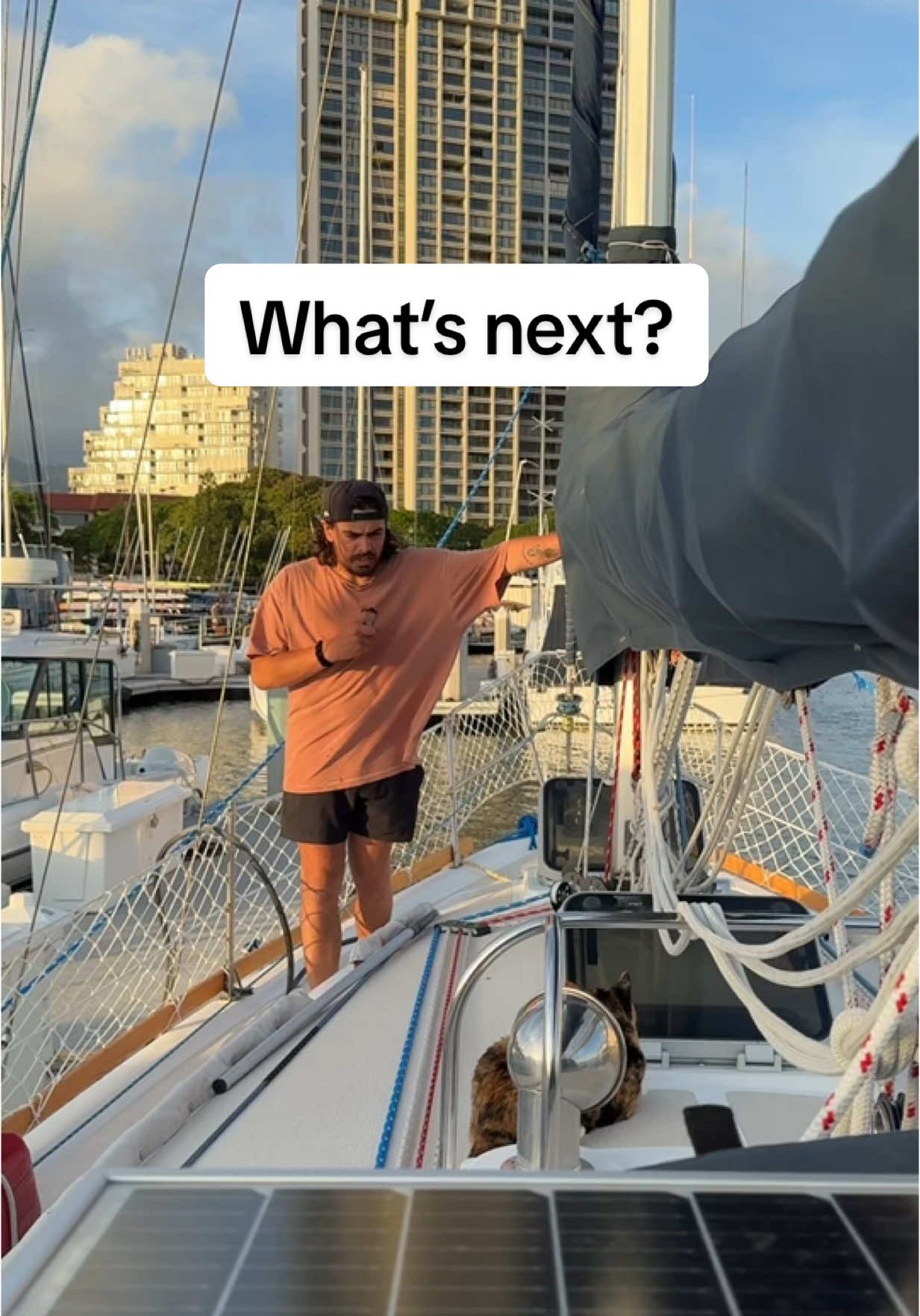 A post by @sailing_with_phoenix on TikTok caption: Here we are.  #fyp #sailinglife #sailing #dream 