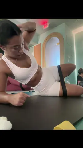 A post by @ on TikTok caption: They didn’t lie abt Hot Pilates #pilates #pilatesworkout #hotpilates #mimiyoga 