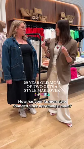 A post by @stylingwithkenzie on TikTok caption: how to redefine your fashion style as a mom after having kids 🥹🤍✨ SHE GOT HER PINK BACK!!!! So happy I could help a deserving mom find her fashion style in her new era of life.  It’s a reminder that you never lose yourself after kids, you just become a cooler, stronger, more beautiful version of yourself! #fashion #makeover #shopping #transformation #styling #outfits #fashiontiktok #style #inspo #outfitinspo #fashionstyle #fashion101 #fashionstyling #affordablefashion #whattowear #springfashion #summerfashion #outfitideas #beforeandafter #beforeafter @J.Crew @Anthropologie @Southwest Airlines @reformation @Marc Fisher LTD @Revolve @Amazon Fashion @Jeffrey Campbell @Bloomingdales @madewell @Brielle | Hair & Makeup Artist 