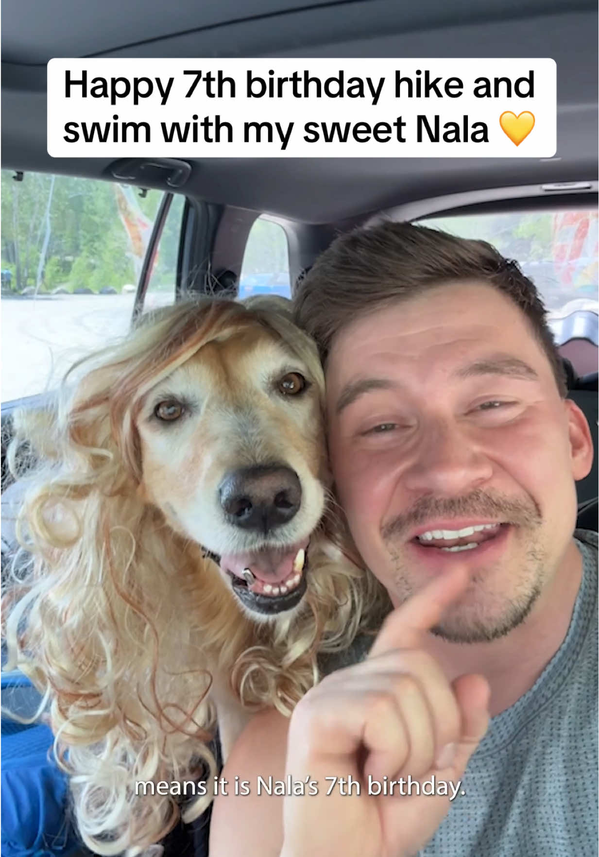 A post by @adventuringwithnala on TikTok caption: Happy 7th birthday blondie. Here’s to good health and many more trips around the sun together. I love you 🫶