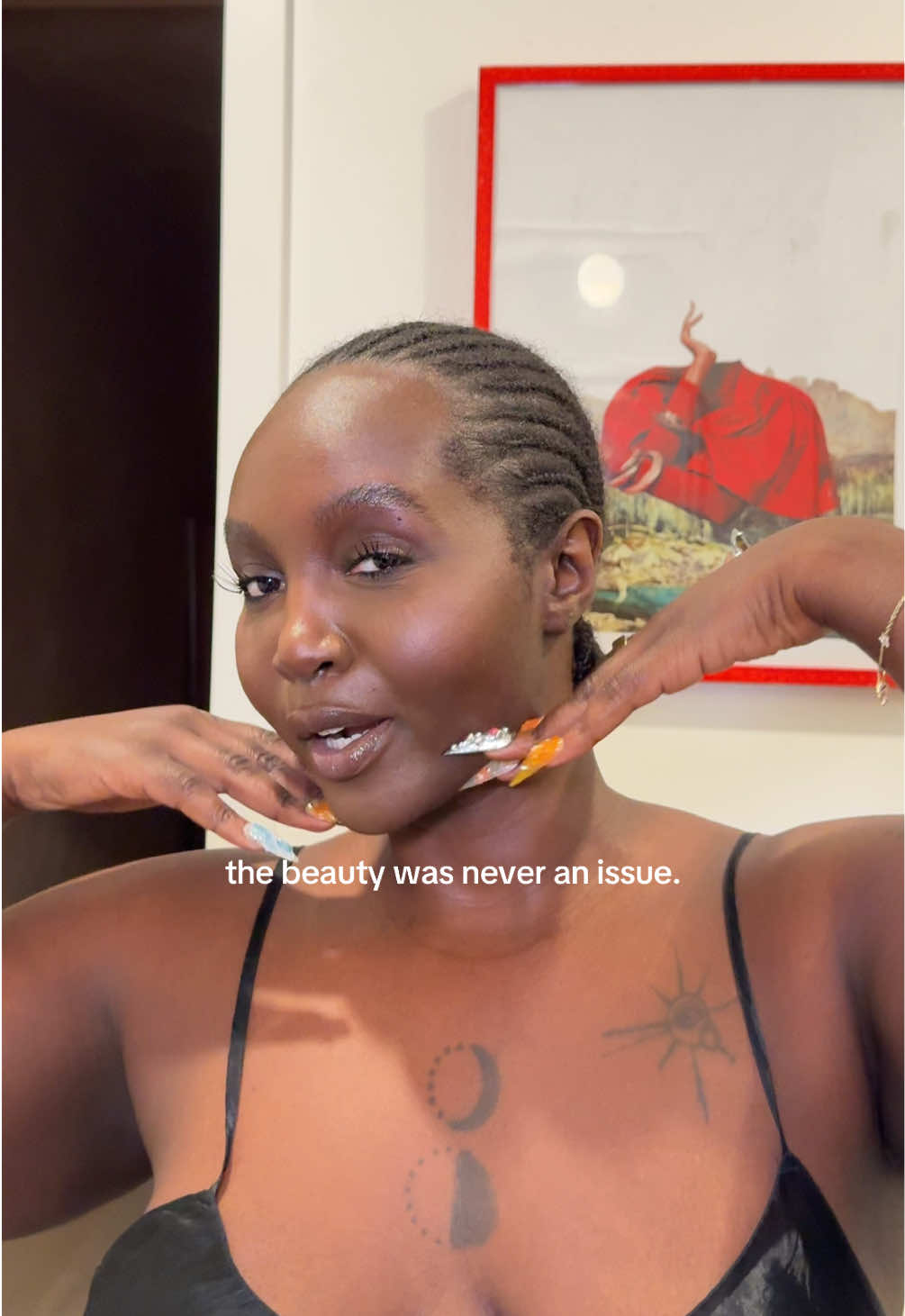 A post by @simimoonlight on TikTok caption: I LOVE my face. I just won’t be “proving” my beauty and neither should y’all 