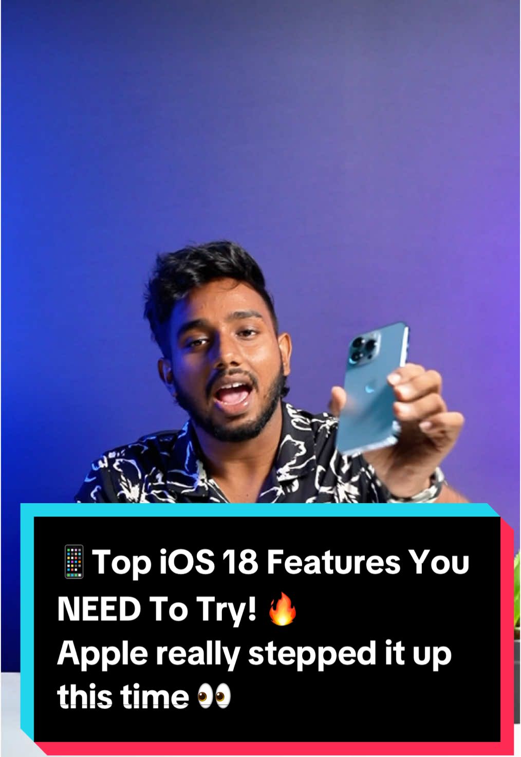 A post by @reviewmaster_sl on TikTok caption: 📱Top iOS 18 Features You NEED To Try! 🔥 Apple really stepped it up this time 👀 #iOS18 #AppleUpdate #iPhoneTips #TechReview #SinhalaTech #ReviewMaster #iOS18Features #LearnOnTikTok 