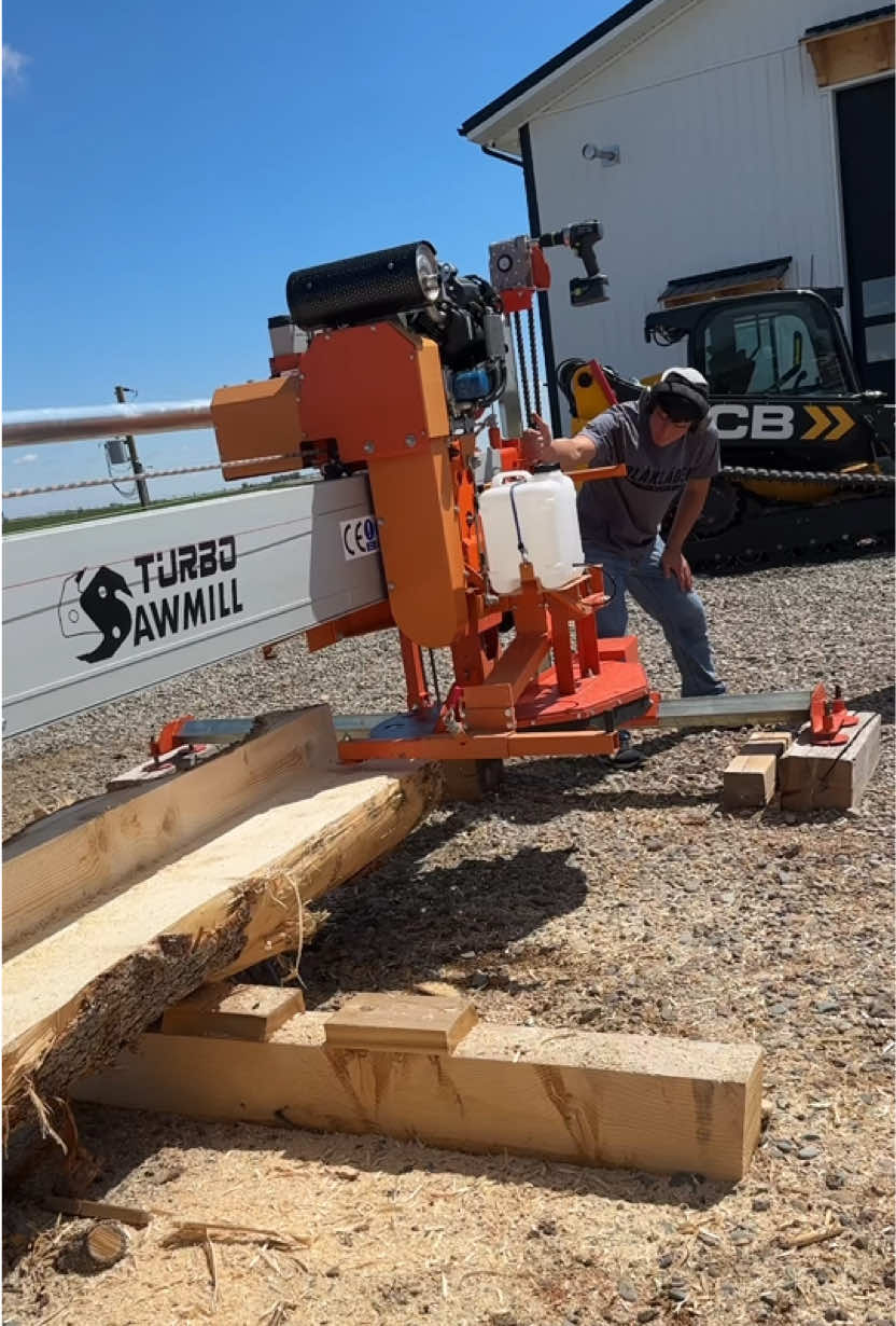 A post by @dustylumberco on TikTok caption: The @Turbosawmill is such a fun machine to use and watch work!  #sawmill 