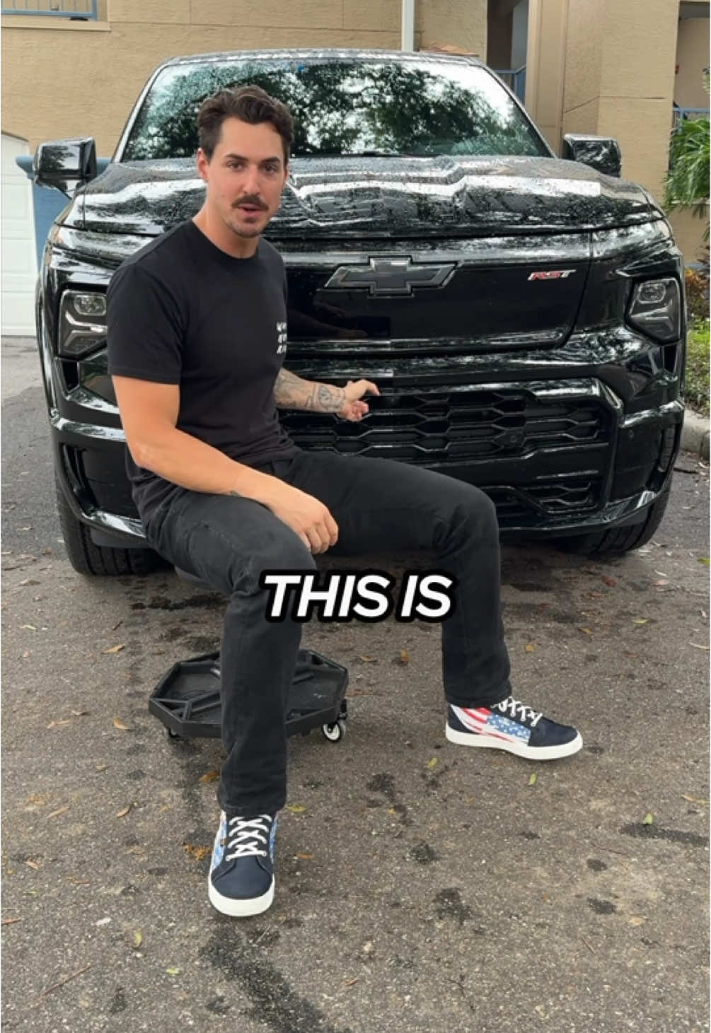 A post by @whynot_zack on TikTok caption: ELECTRIC TRUCK ⚡️  The 2024 Chevrolet Silverado EV RST First Edition is a fully electric, high-performance pickup truck powered by dual motors delivering 754 horsepower and 785 lb-ft of torque, enabling a 0–60 mph time of around 4.5 seconds in Wide Open Watts (WOW) mode. Built on GM’s Ultium platform, it features a massive 205 kWh battery offering an EPA-estimated 440 miles of range—Edmunds tests even clocked it at 484 miles—while fast-charging up to 350 kW can add 100 miles in just 10 minutes. The Silverado RST EV boasts a max towing capacity of 10,000 lbs, a payload limit of 1,400 lbs, and comes standard with a four-wheel steering system and adaptive air suspension for enhanced handling. Inside, it includes a 17.7-inch infotainment touchscreen, an 11-inch digital gauge cluster, a panoramic fixed-glass roof, and GM’s hands-free Super Cruise system. With a Multi-Flex Midgate, eTrunk (front trunk), and 24-inch wheels, it blends utility and luxury. Starting at $96,495, the Silverado EV RST sets a new standard for electric trucks with power, range, and premium tech.
