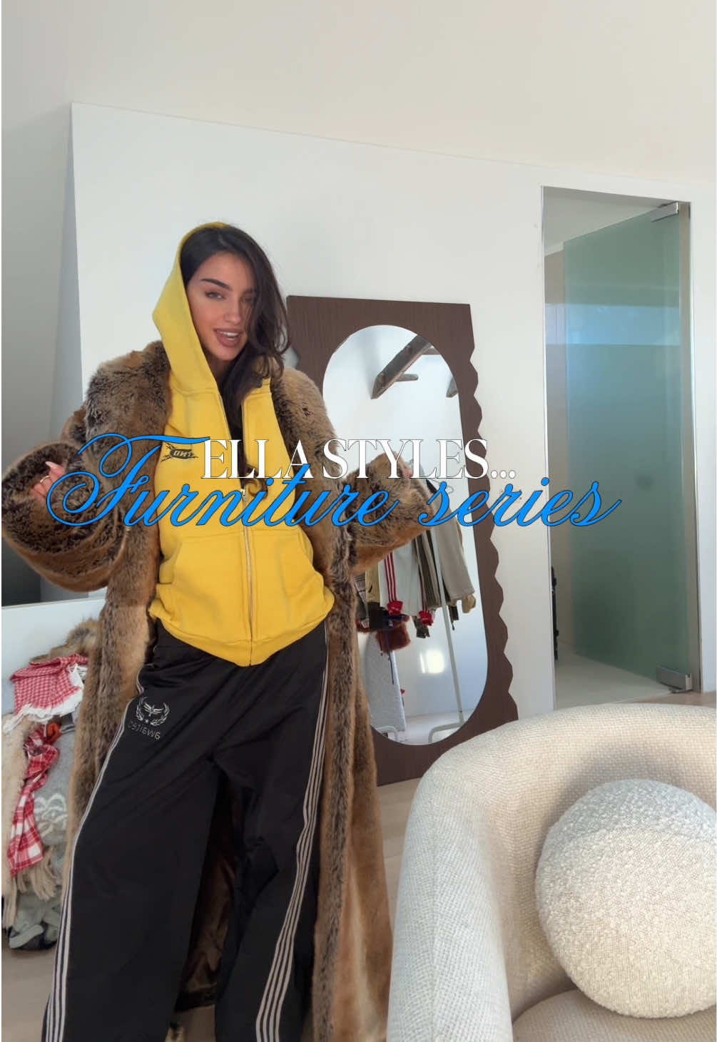 A post by @urdadella on TikTok caption: Furniture series is making a comeback once again 🌟 / my new mirror is so cute !! #furniture #roomdesign #roomideas #styling 