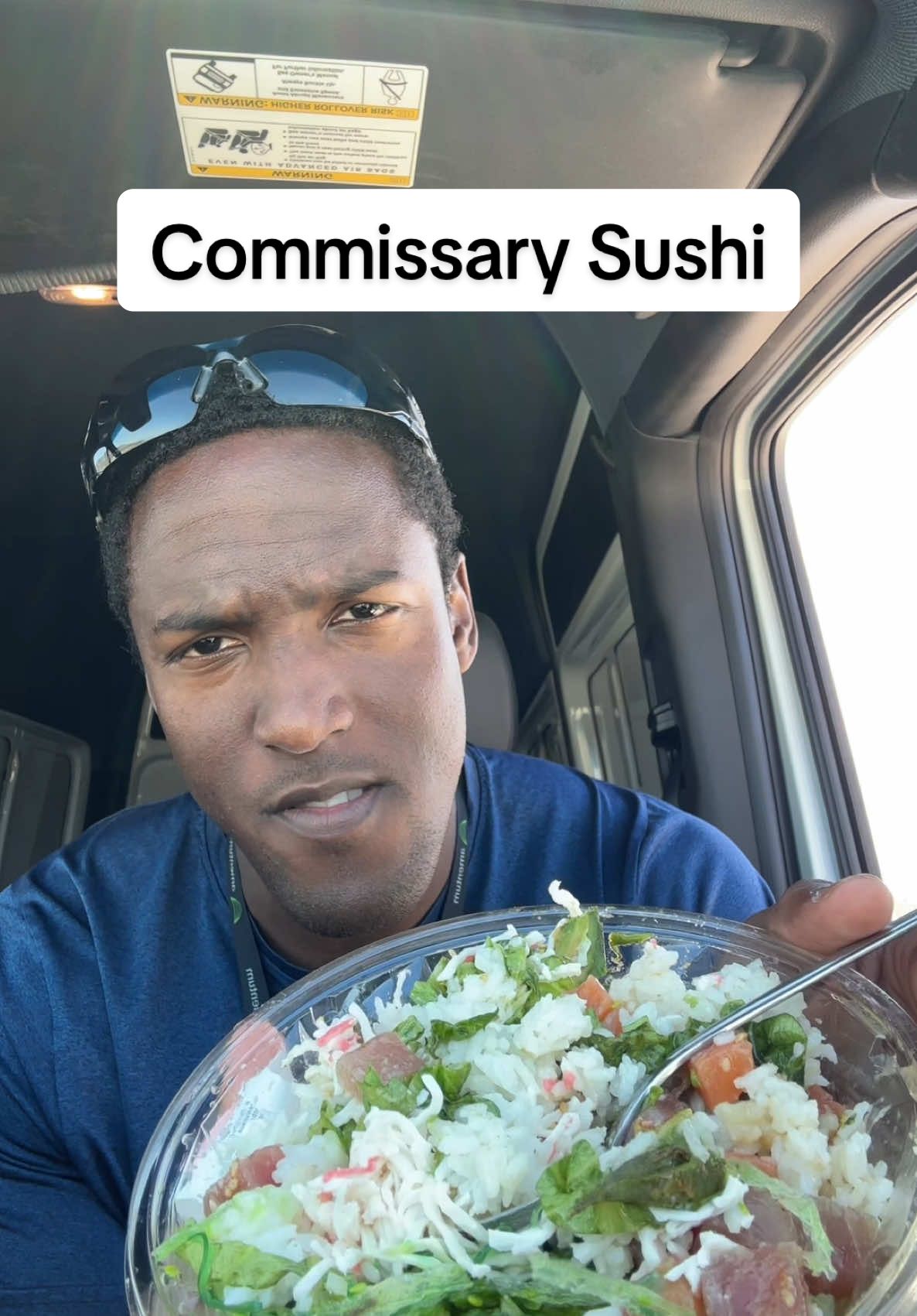 A post by @yourprouddad on TikTok caption: Cold rice and fish? I mean it’s like a sushi bowl, right? It’s from the Commissary here on base. Am I saying Poke right? Is it Poke like Pokémon or Poke like “I’m gonna poke you.”?