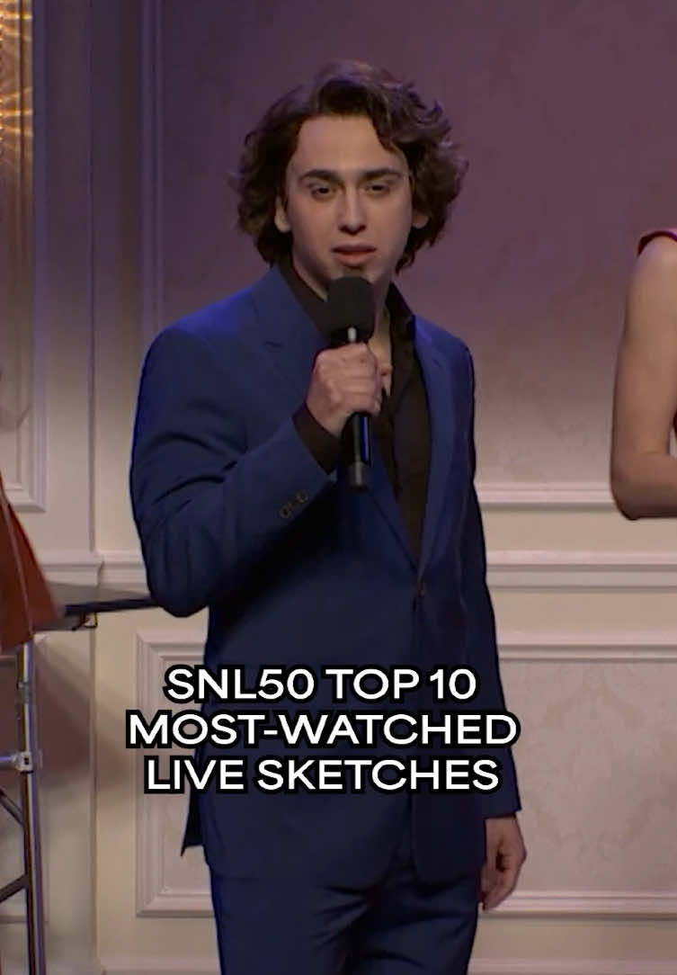 A post by @nbcsnl on TikTok caption: Top 10 Most-Watched Live Sketches | Season 50