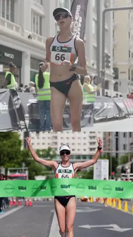A post by @com_mexico on TikTok caption: Alegna Gónzalez ganó oro en el IV GP internacional de Madrid deteniendo el reloj a los 43:08 en los 10km de Marcha. #TodosSomosOlímpicos