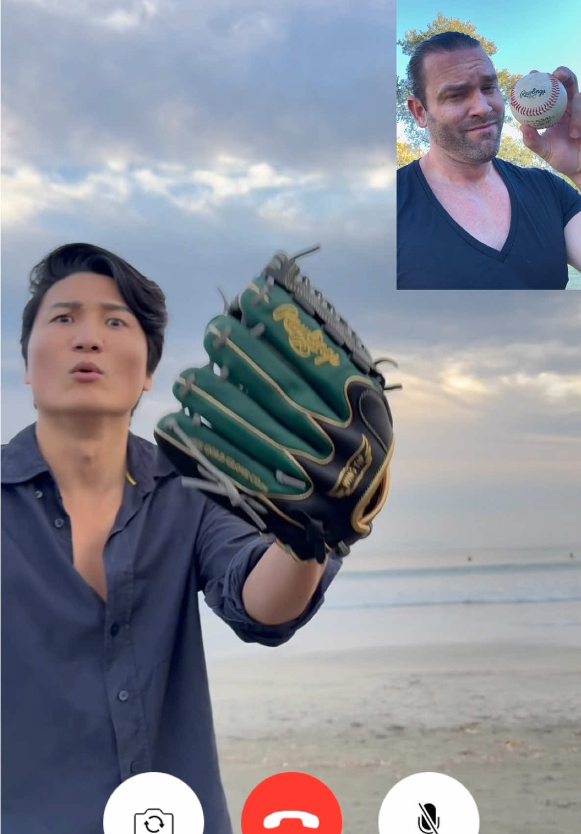 A post by @theloganchitwood on TikTok caption: Giga Chad & @SATOYU(^↓^)OHIOBOSS play catch! ⚾️ #gigachad #baseball 