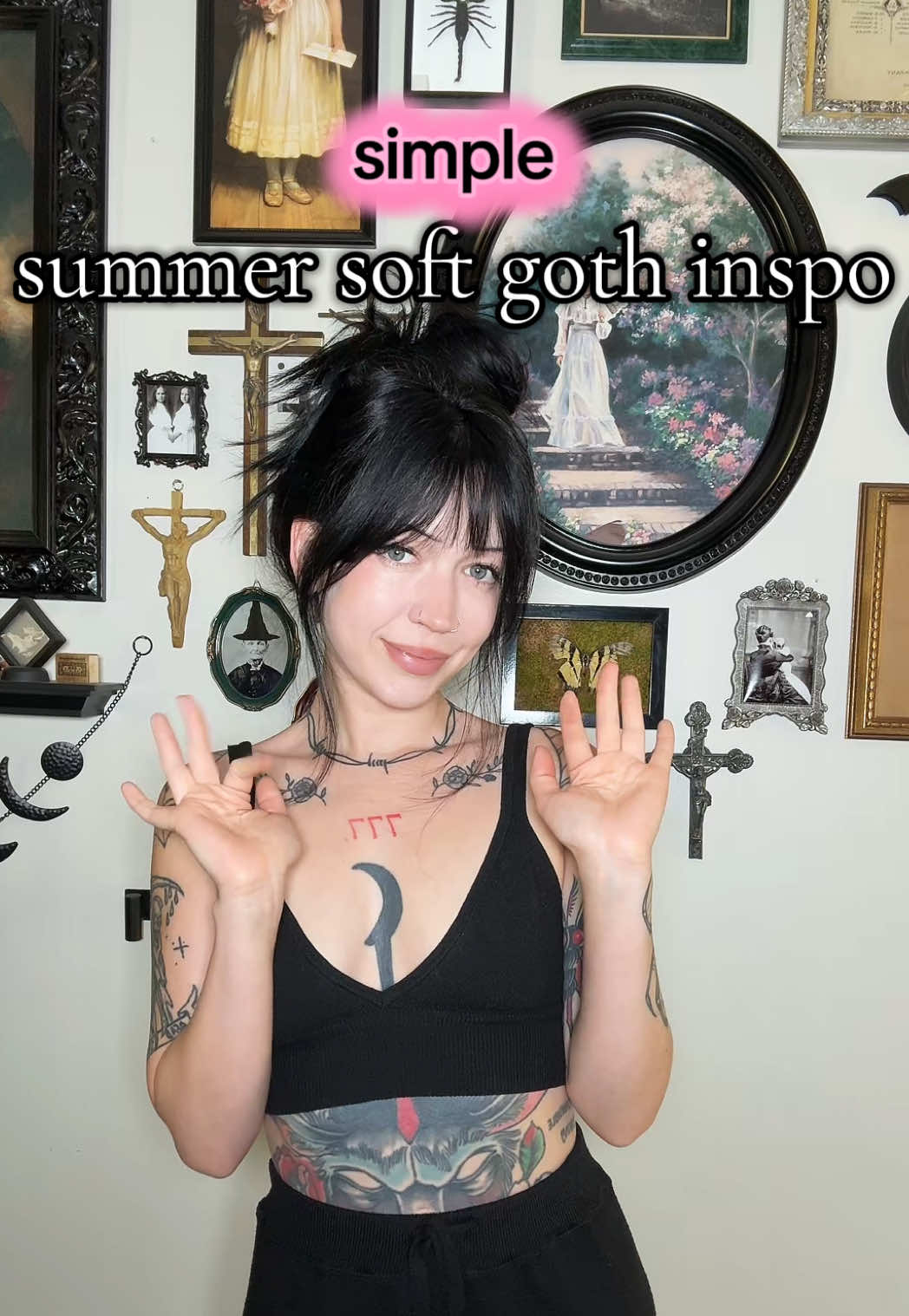 A post by @thelifeofc__ on TikTok caption: the more casual outfit the better when the heat is unbearable #softgoth #softgothoutfit #gothoutfit #gothoutfitinspo #altoutfit #altoutfitinspo #summergoth #summergothoutfit #gothfit #summergothoutfit #softgothaesthetic #gothicoutfit #casualgoth 