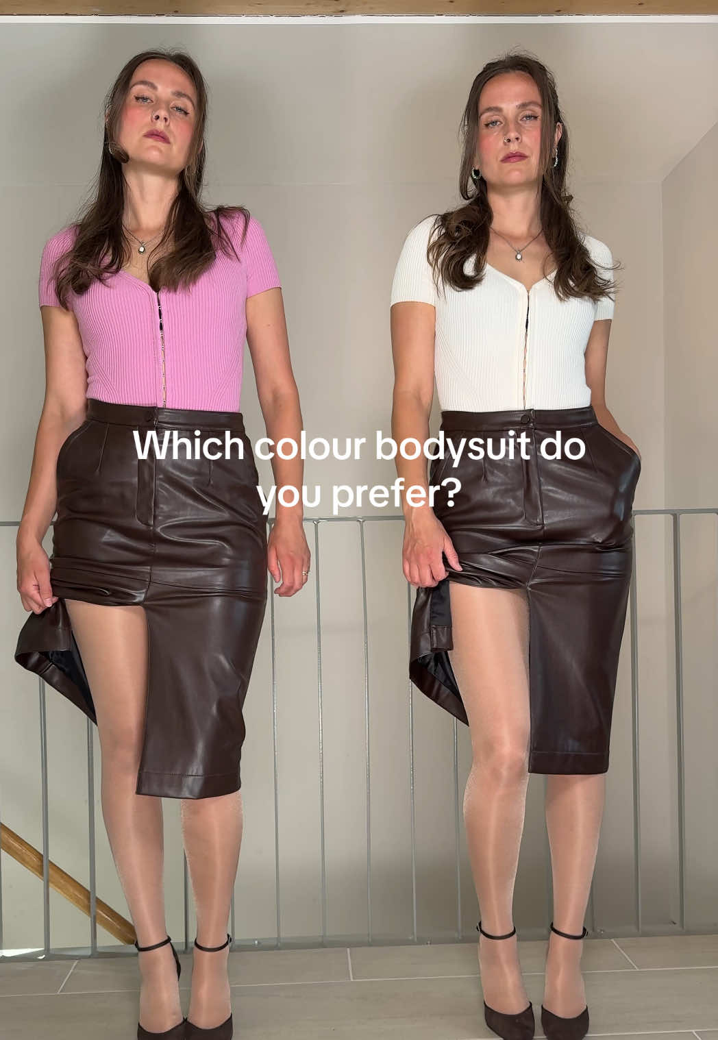 A post by @nylonbea on TikTok caption: Pink or white? 🤔 