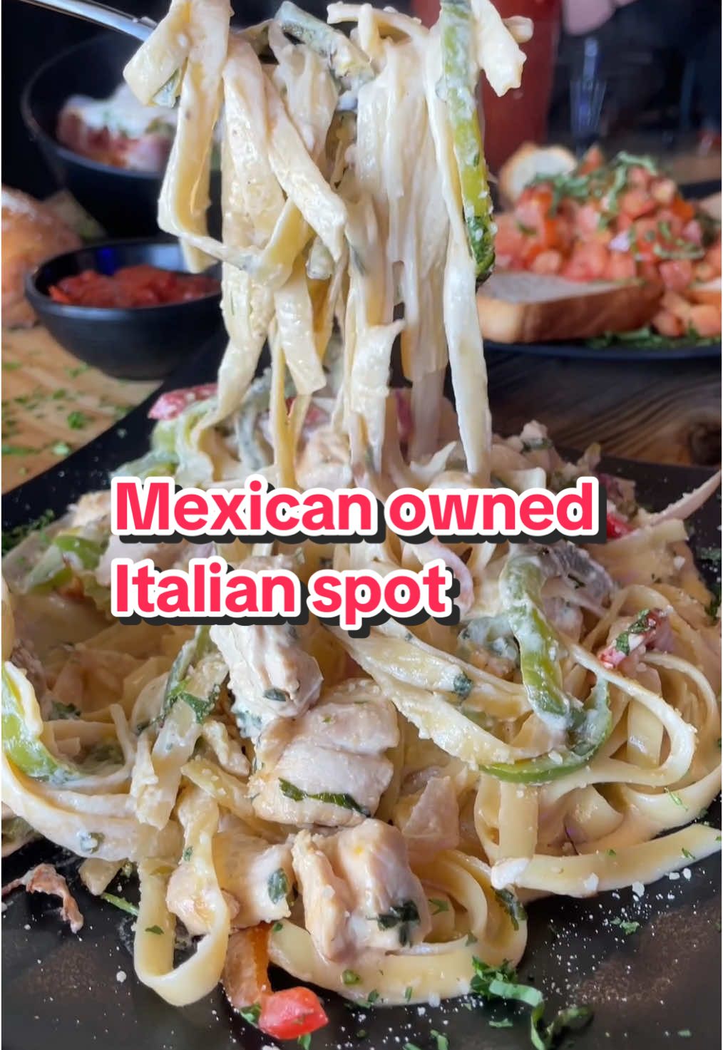 A post by @losangeles_eats on TikTok caption: 📍Bambino Felice - 1665 N Hacienda Blvd, La Puente, CA 91744 - serving Italian dishes with a Mexican flare! 🇮🇹🍝🇲🇽