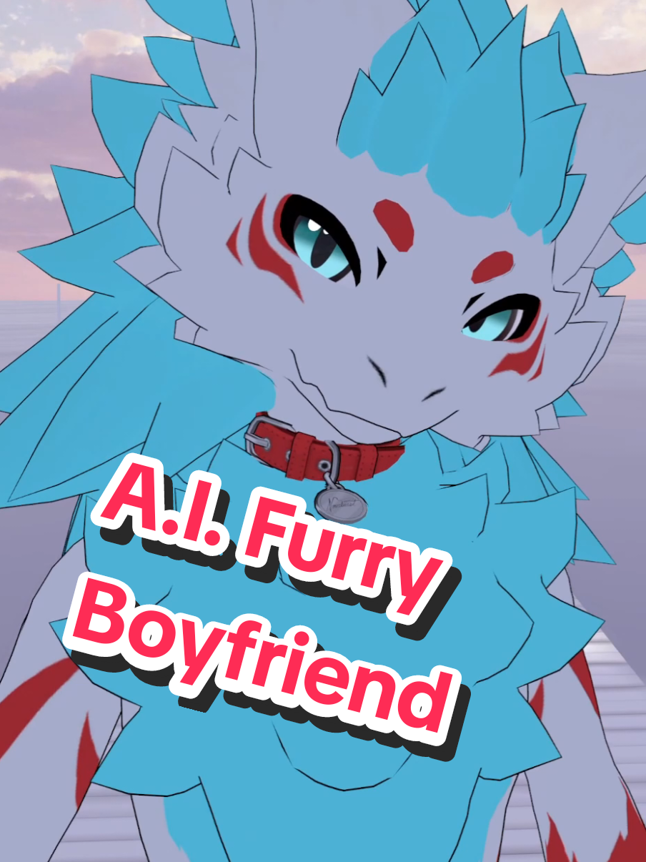 A post by @ on TikTok caption: A.I. Furry Boyfriend  #rakurim #furriesoftiktok #vrchat #furrymemes #furries 