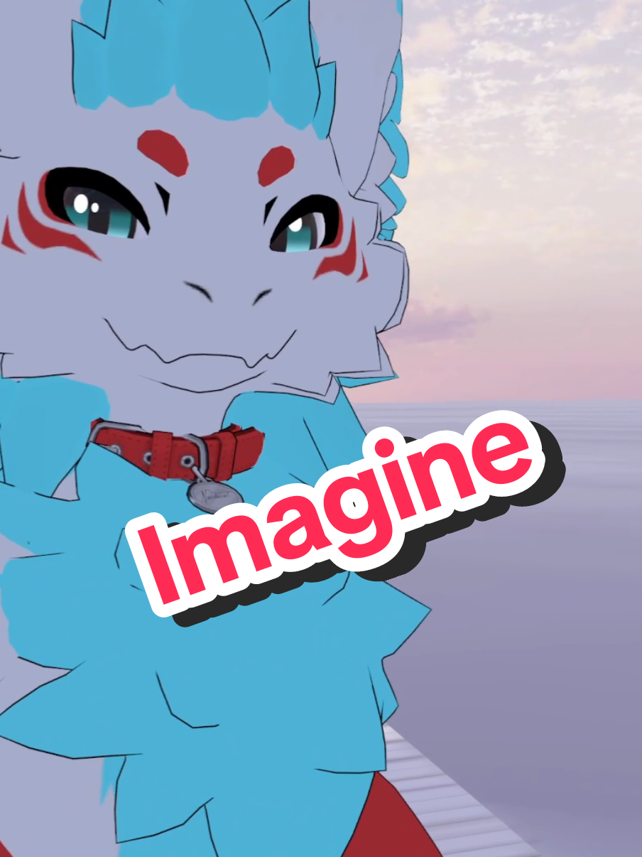 A post by @ on TikTok caption: Imagine #rakurim #furriesoftiktok #vrchat #furrymemes #furries 