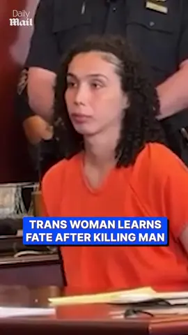 A post by @dailymailcrime on TikTok caption: This transgender killer learns her fate for 'senseless' act as the punishment was called 'pure evil.' #crime #crimetok #murder #victim #court #Transgender #woman