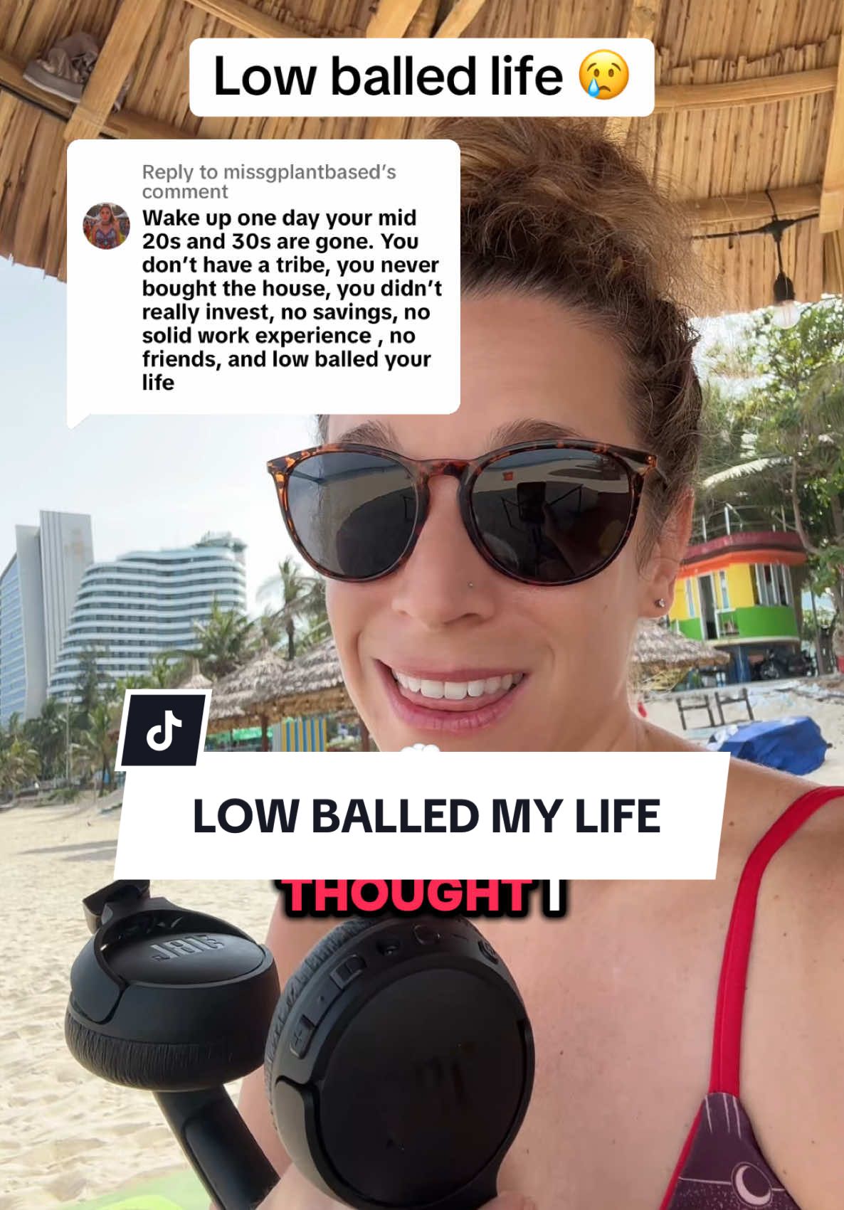 A post by @whereintheworldisnina on TikTok caption: Replying to @missgplantbased I low balled my life by living abroad 😫😢 NOT! I feel silly having to say this, but I guess it’s not obvious for some — not everybody wants to live the same life.  I know my life is certainly not for everyone. And the majority of other people‘s lives are certainly not for me.  Living abroad, moving abroad, traveling and changing my backyard every so often is something I love. This life has afforded me the ability to get debt free, save and invest more bc my living costs are lower, and to make friends from around the world. I wouldn’t change a thing. ➡️ how to move abroad? See bio! #lifeabroad #liveabroad #moveabroad #workandtravel #traveljob #workabroad #livelifetothefullest 