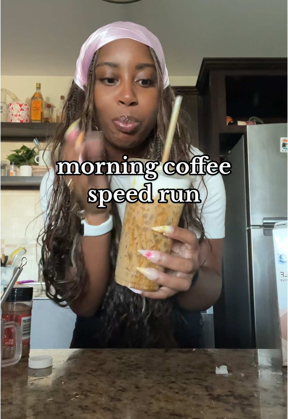 A post by @kmaeleee on TikTok caption: HAPPY THURSDAY! make  coffee with me & see how fast and easy it is to make a latte without an espresso machine 🥳☕️