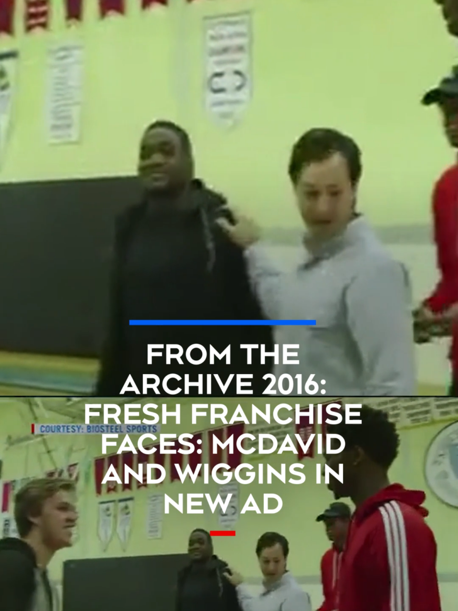 A post by @ctvnews on TikTok caption: FROM THE ARCHIVE 2016: Fresh franchise faces: McDavid and Wiggins in new ad A pair of rising Canadian sports superstars crossed paths as they starred in their own commercial. Janice Golding has the details. #ctvnews #news #canada
