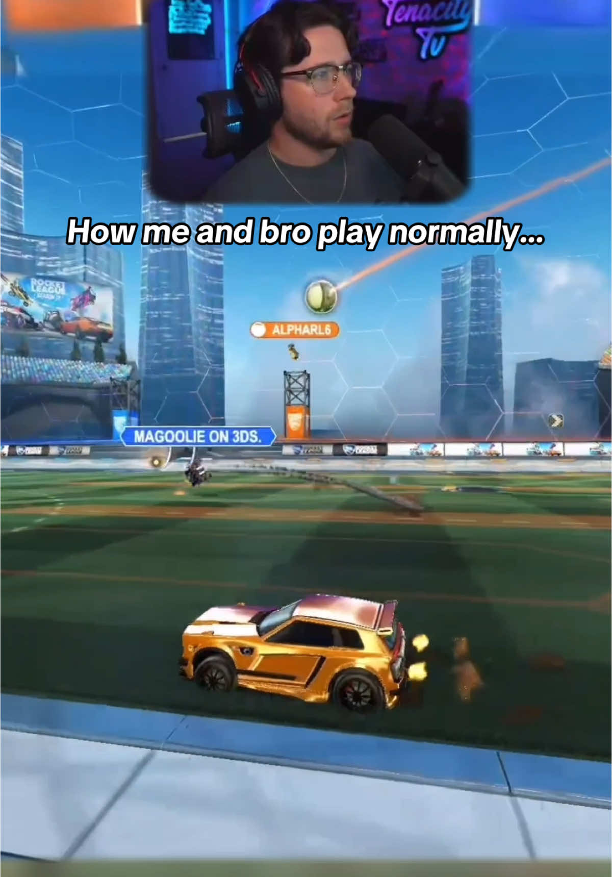 A post by @tenacitytv on TikTok caption: Can anyone relate? 😅 TAG THAT BRO 🤝 #rocketleague #rocketleaguehighlights #tenacity #videogames #tenacitytv #streamer #clip #pass #teammate #rl #rockettok #rocketleaguegoals @Vince @🌼Alpha🌼 