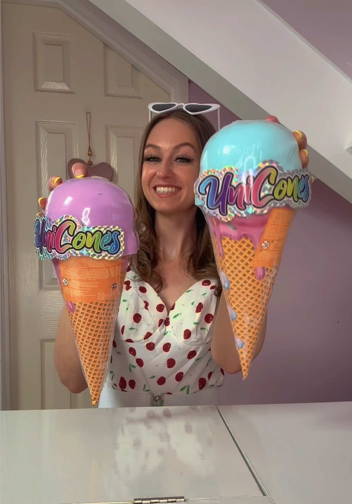 A post by @rhia.official on TikTok caption: Let’s unbox a GIANT Mystery Ice Cream with over 8 Surprises!!🫢🍦✨⁉️ #asmr #foryou 