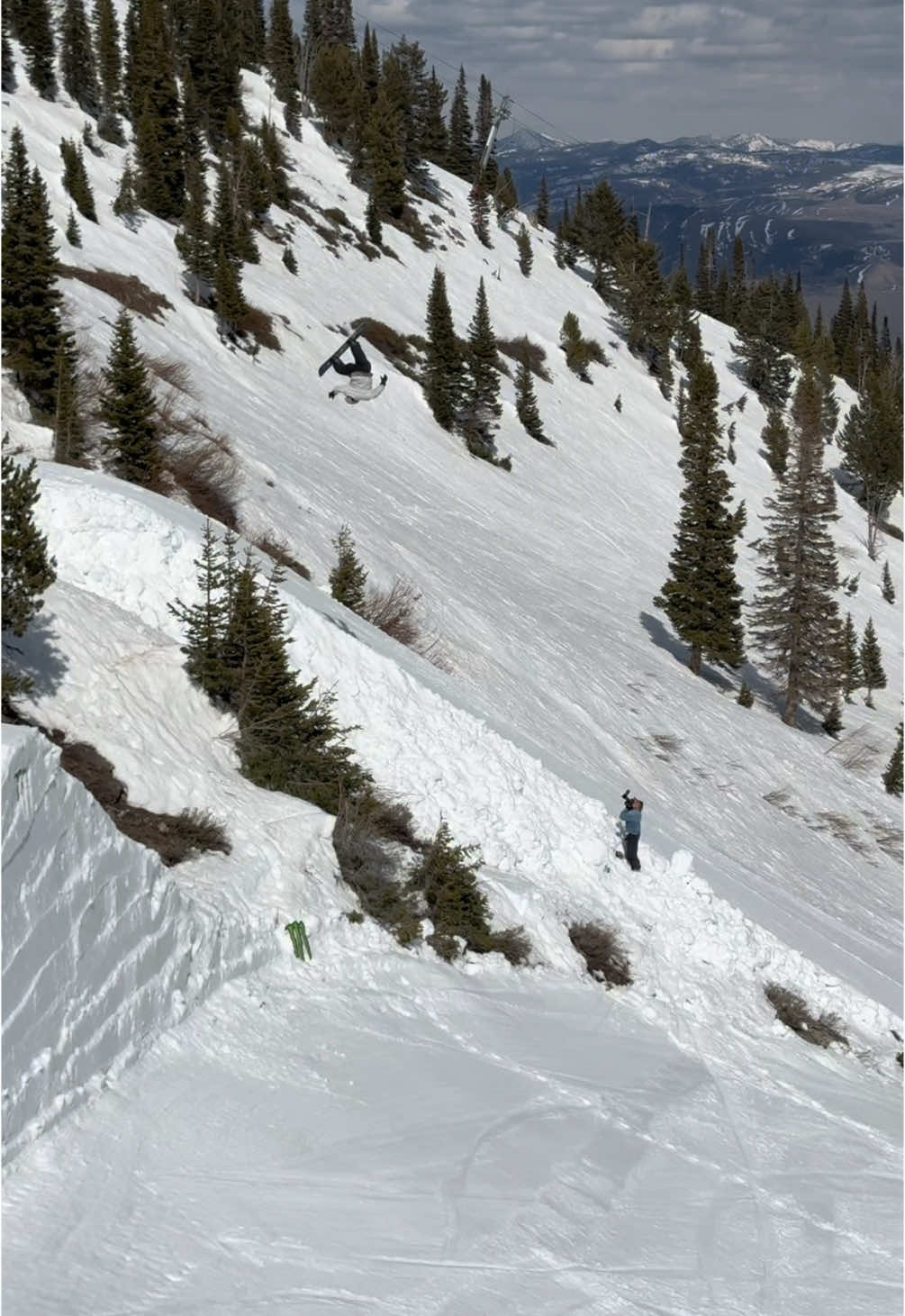 A post by @monsterenergy on TikTok caption: Rene Rinnekangas with the XXL send in Jackson Hole 🤯  #MonsterEnergy #Snow #Snowboarding 