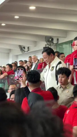 A post by @attahalilintar on TikTok caption: Bapak presiden Prabowo Subianto nonton langsung di Stadion GBK🇮🇩