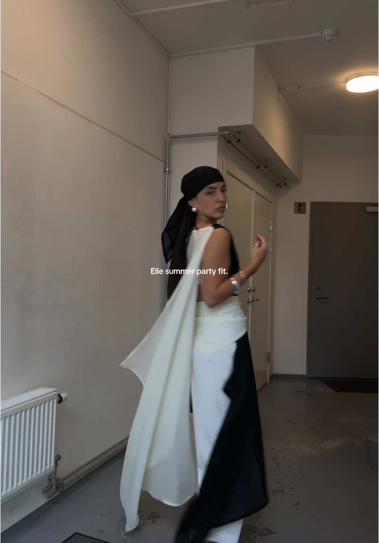 A post by @enna.knezevic on TikTok caption: Yesterdays fit for the @ELLE NORWAY Summer Party. We were dripping in chiffon. 🤝🏼 #scandinavianstyle #scandistyle #whatiwore #fitcheck #summerparty #ootd 