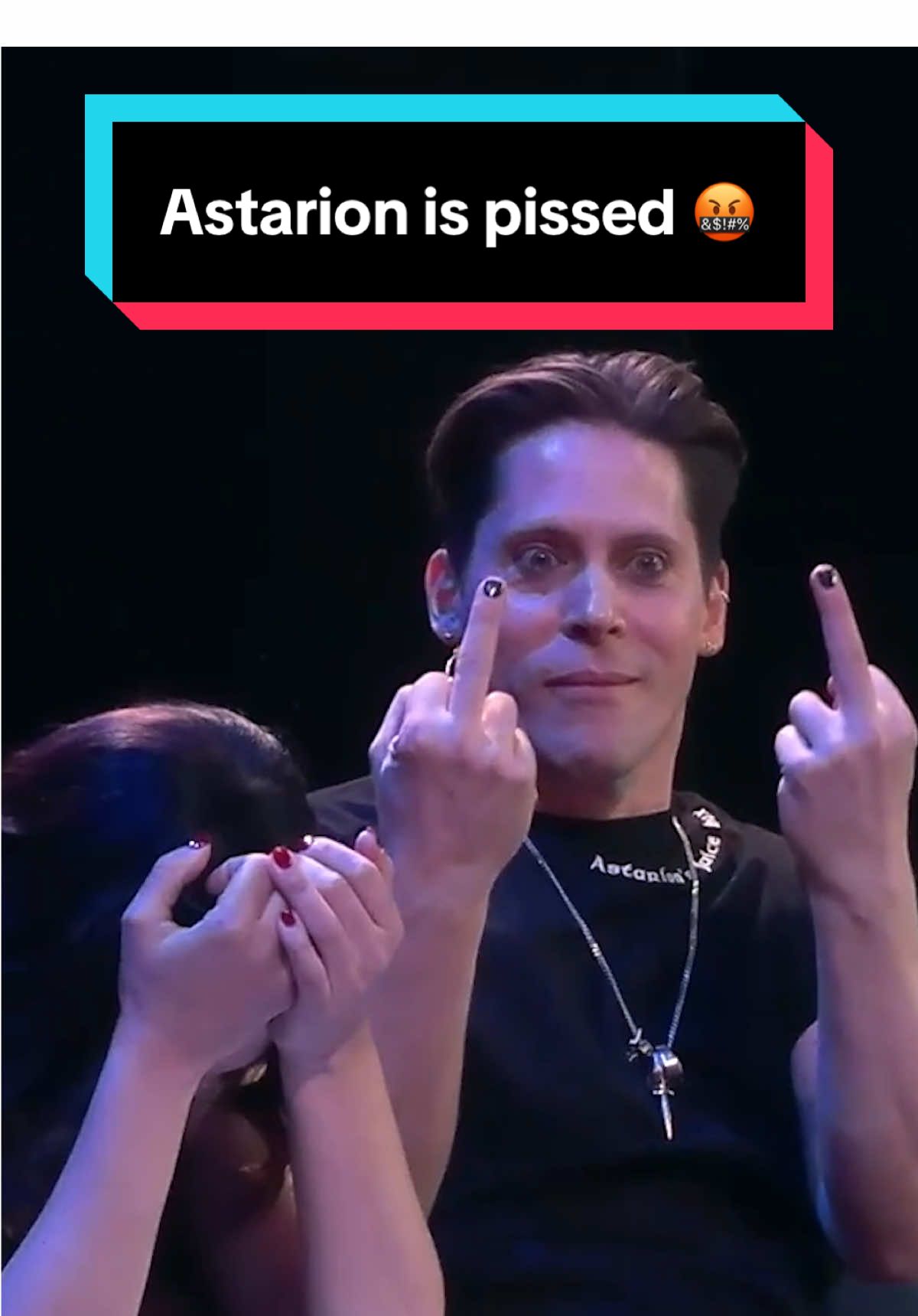 A post by @dnd on TikTok caption: Astarion casts Finger of Disdain (x2) at Lae'zel.🖕🖕#DnD #dndtiktok #dndtok #dungeonsanddragons #dungeonmaster #dndlive #bg3 #baldursgate3 #astarion #wyll #karlach #laezel #aabriaiyengar #mcchicago 