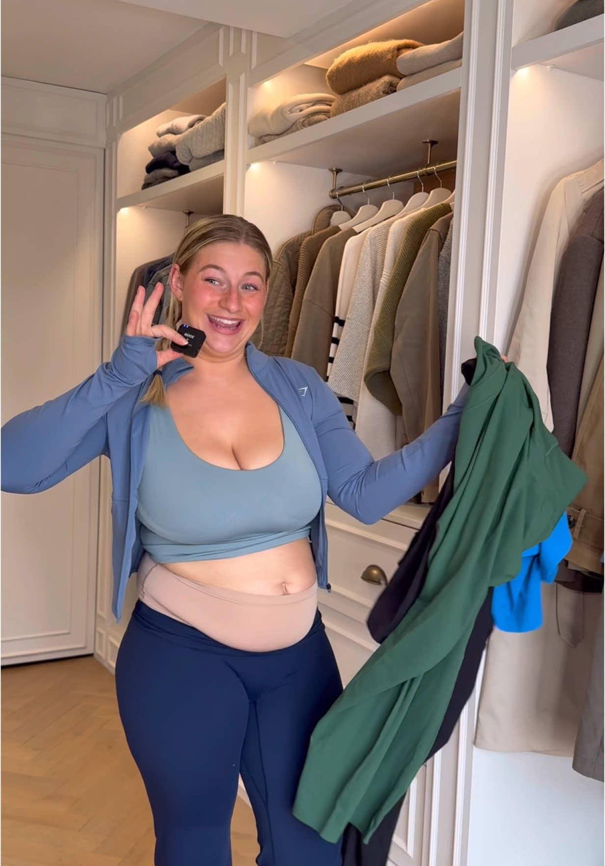 A post by @carys.whittaker on TikTok caption: Size L review of the new Gymshark x Whitney collection!!! INSANE!! I always have my code CARYS10 live with gymshark. 8 years working together form a size XL to now L!! ad. 🥹✨