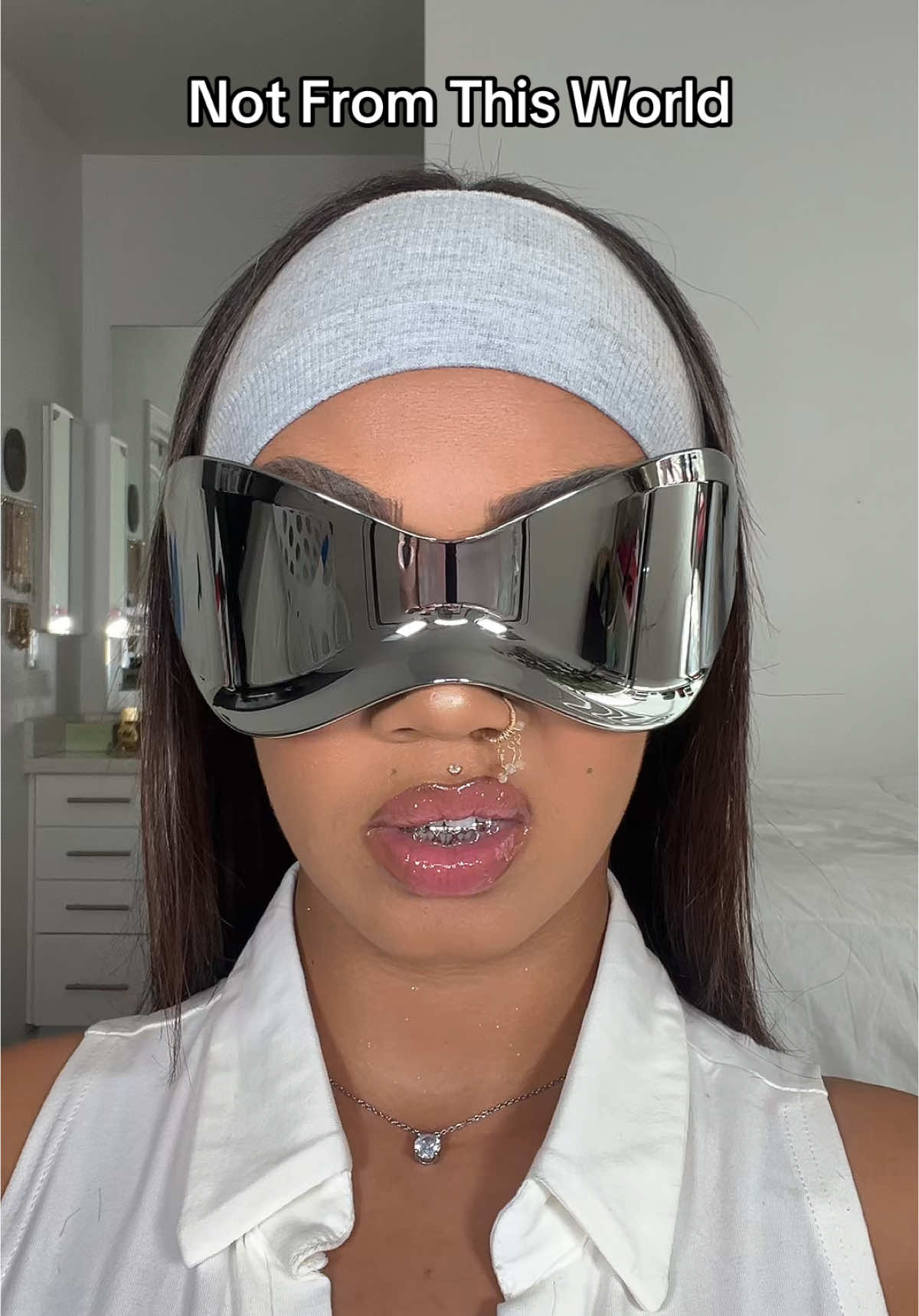 A post by @tijerarayemua on TikTok caption: Try on these @Fashion Nova shades with me!🕶️ Its giving back to the future. 😎 #tryonhaul #glasses #fashionnova #backtothefuture #sunglasses #fyp #foryoupage 