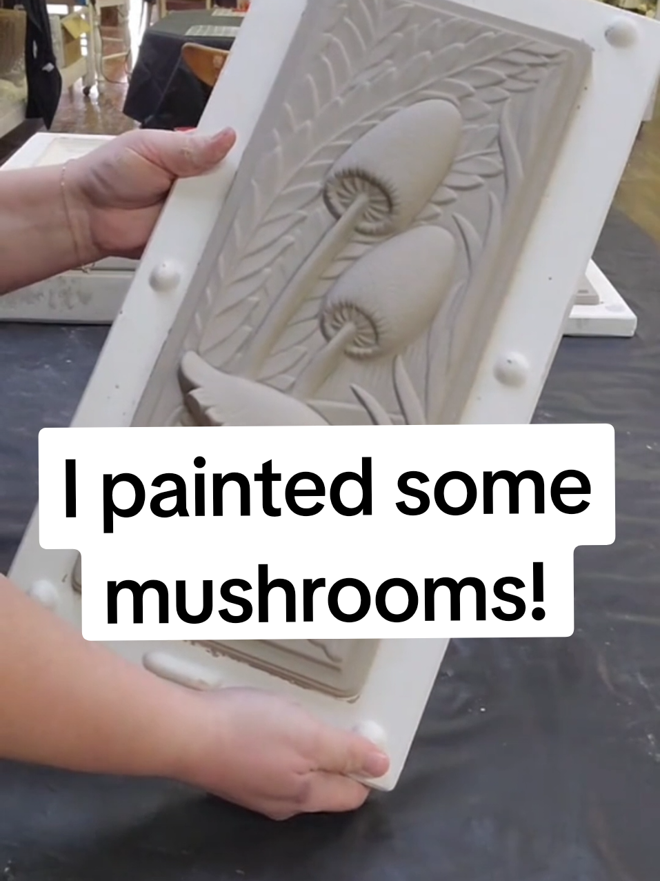 A post by @thedepressedceramicist on TikTok caption: Finally painted something for myself!  #theartroomsedaliamo #mysterymolds #mysterymold #ceramics #ceramicstudio #slipcast #ceramicshop #smallbusiness #sedaliamo #mushrooms 