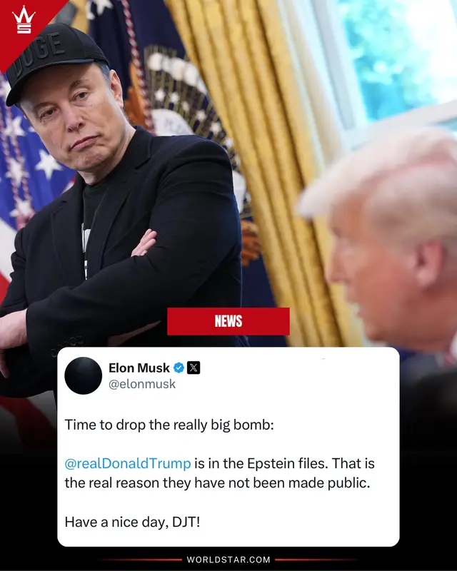 A post by @worldstar on TikTok caption: #ElonMusk had this to say about President #DonaldTrump 🗣️👀 #news 