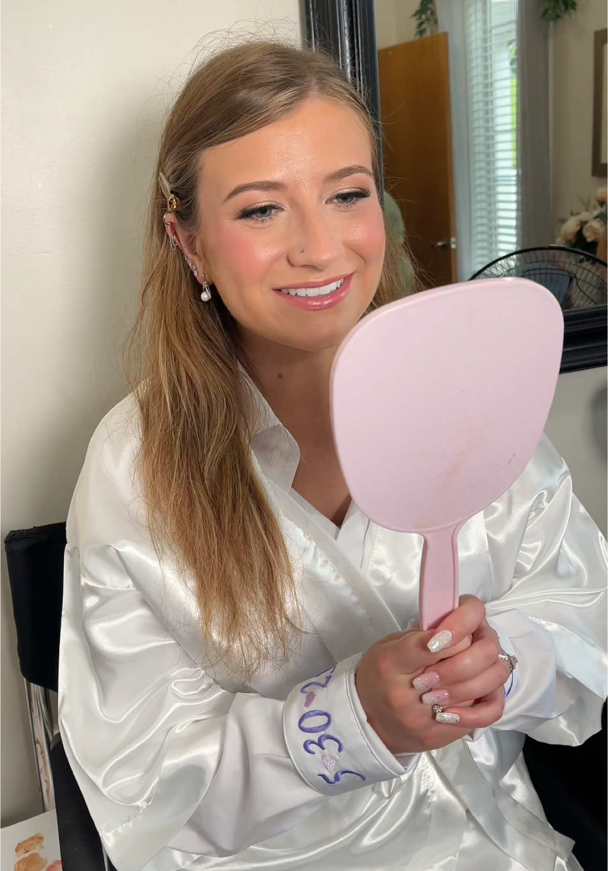 A post by @kendra_matthies on TikTok caption: Congratulations Kaylee!! 💍 wishing you a happily ever after! ••• @@milkmakeup@@Moonrise Creek@@SydneyGraceCo@@Anastasia Beverly Hills@@viseart ••• ##kendramatthies##MakeUpArtist##bridalmakeupartist##softglam##makeuptutorial##bridalmakeup