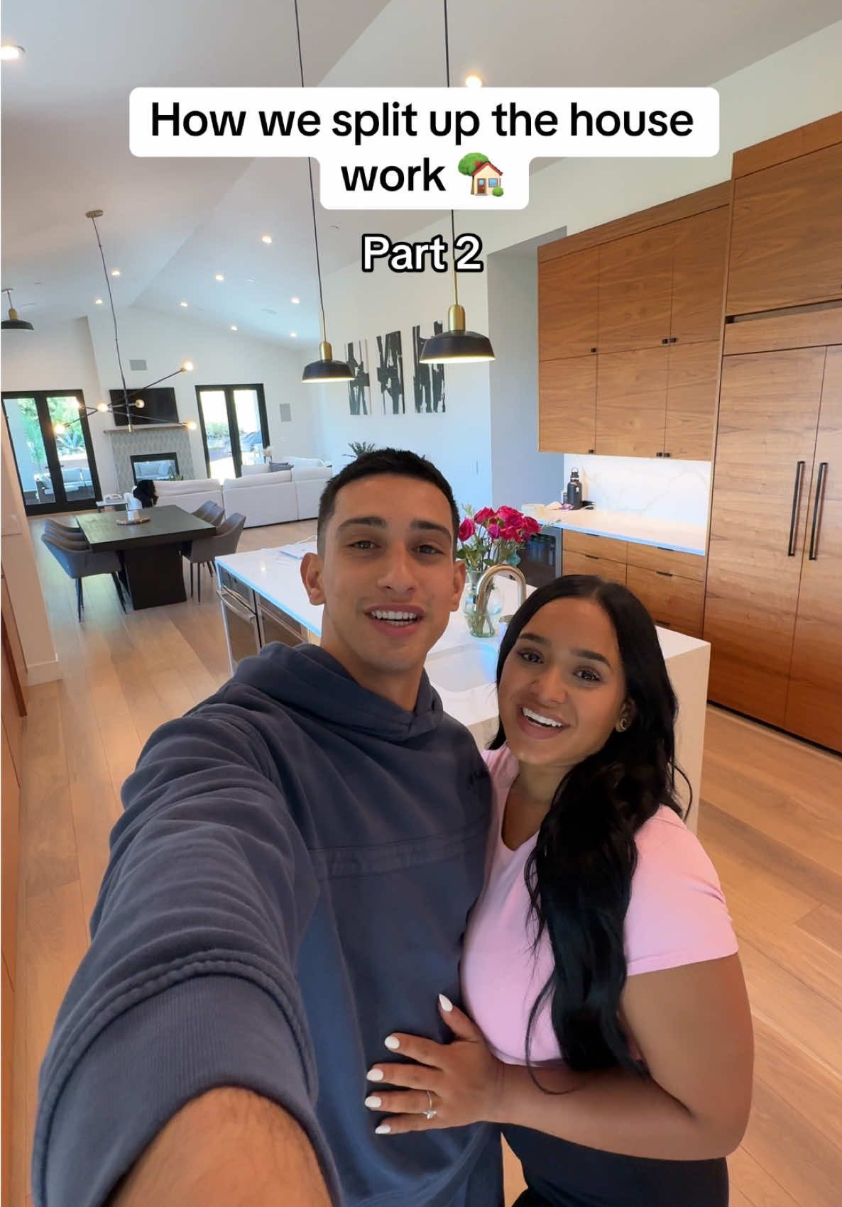 A post by @andrea.lopez44 on TikTok caption: Who does more work?😅 #viral #fyp #couple 