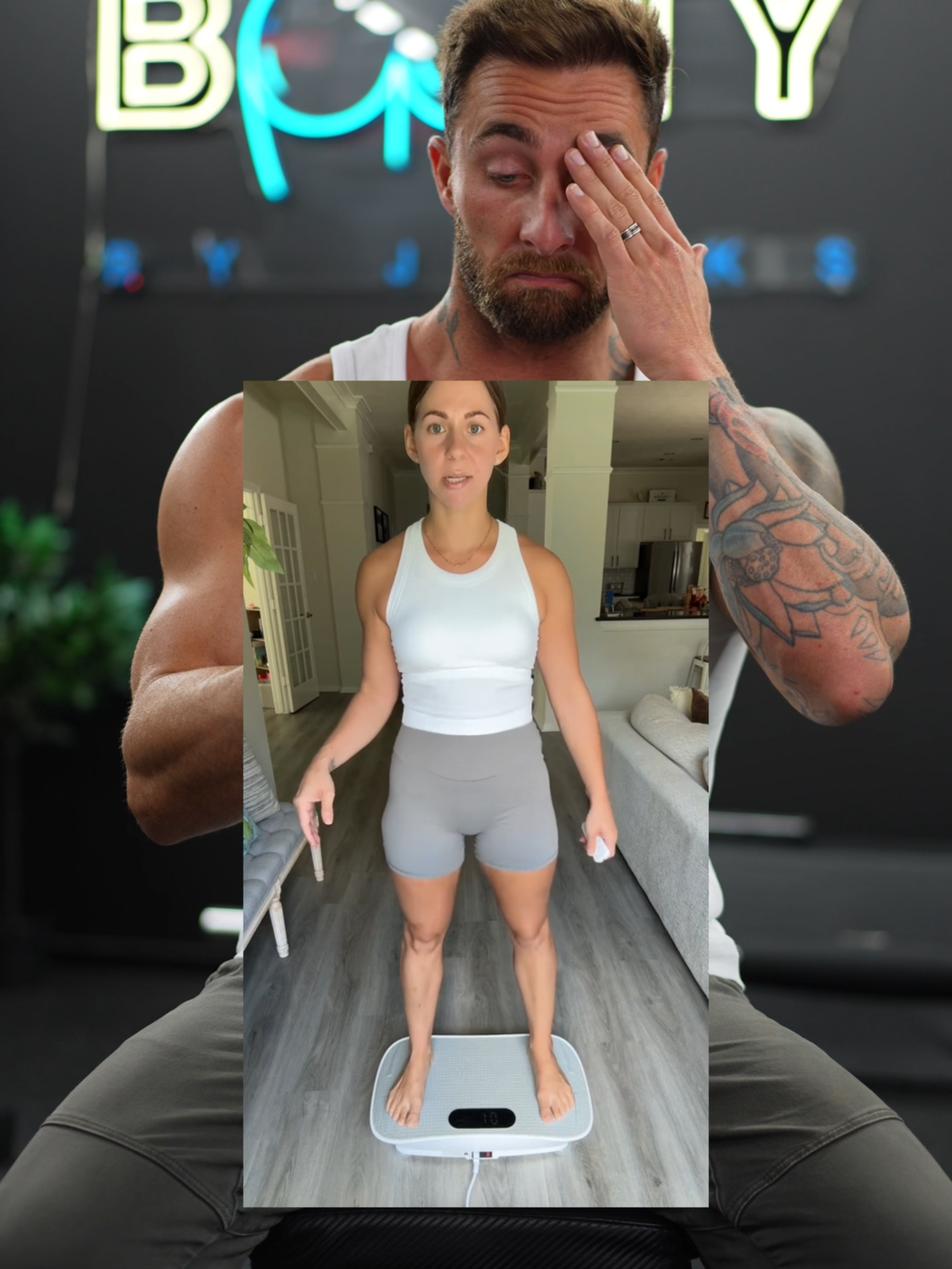 A post by @b00tybyjacks on TikTok caption: When she says you can lose weight just by standing on a vibrating plate… 👀 No shortcuts. Put in the work. 💪 #FitnessMyths #NoShortcuts #RealResults #FitnessTikTok
