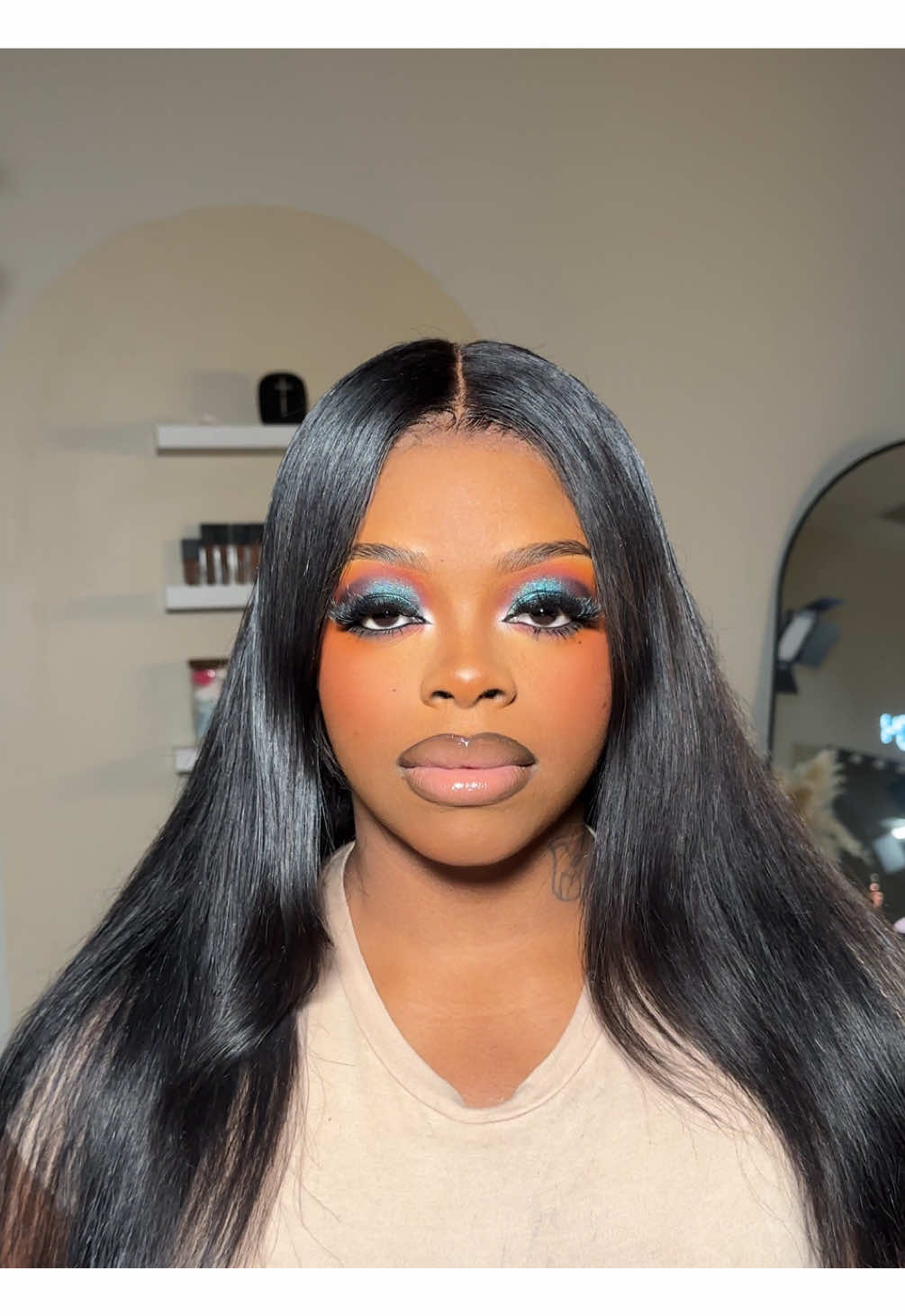 A post by @glamzbyjas on TikTok caption: Please let me know what you would do😩✨#glamzbyjas #fyp #shark #makeup #mua 