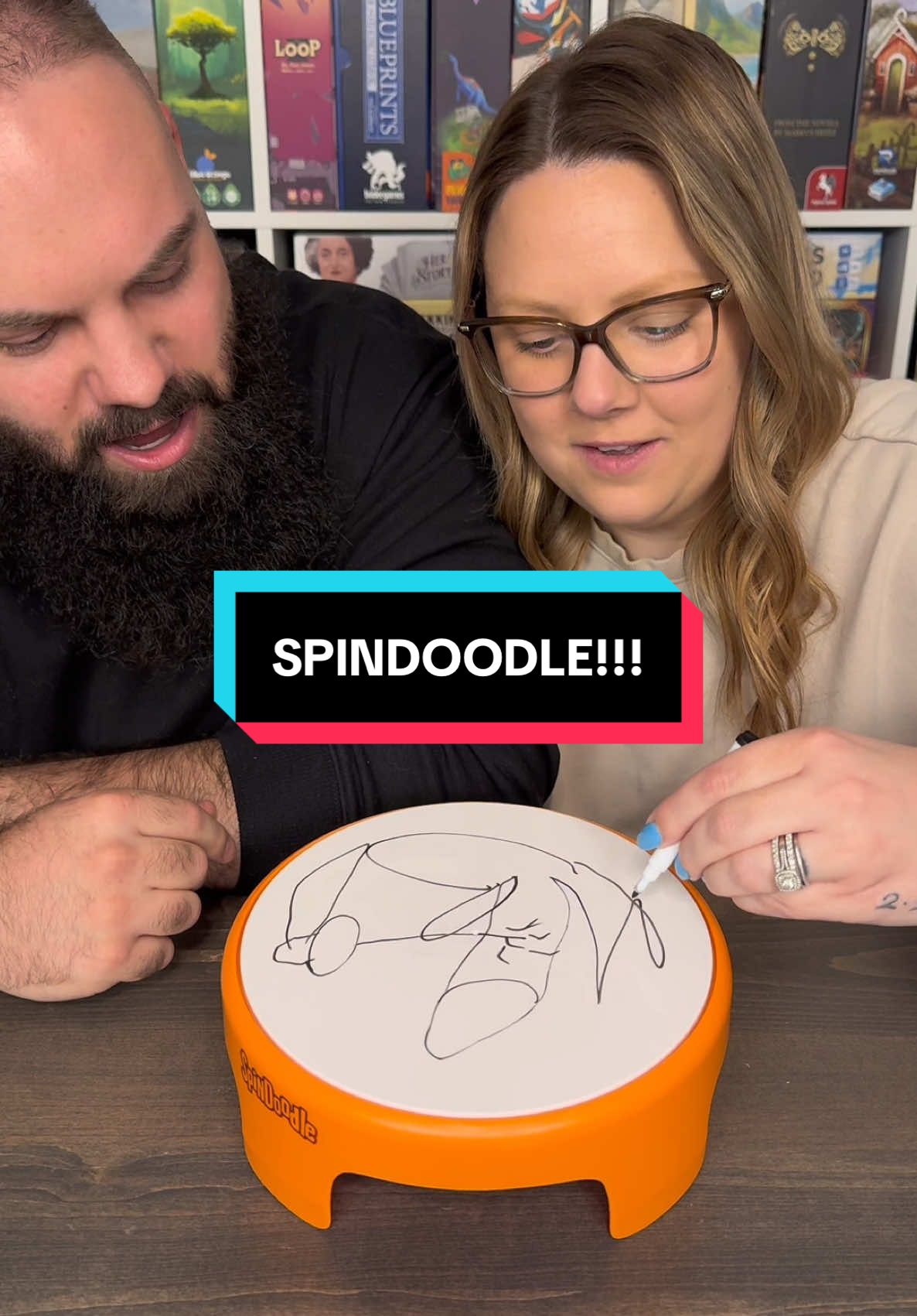 A post by @games4two on TikTok caption: Come Play Spindoodle With Us!!! #boardgames #gamenight #couple #fun 