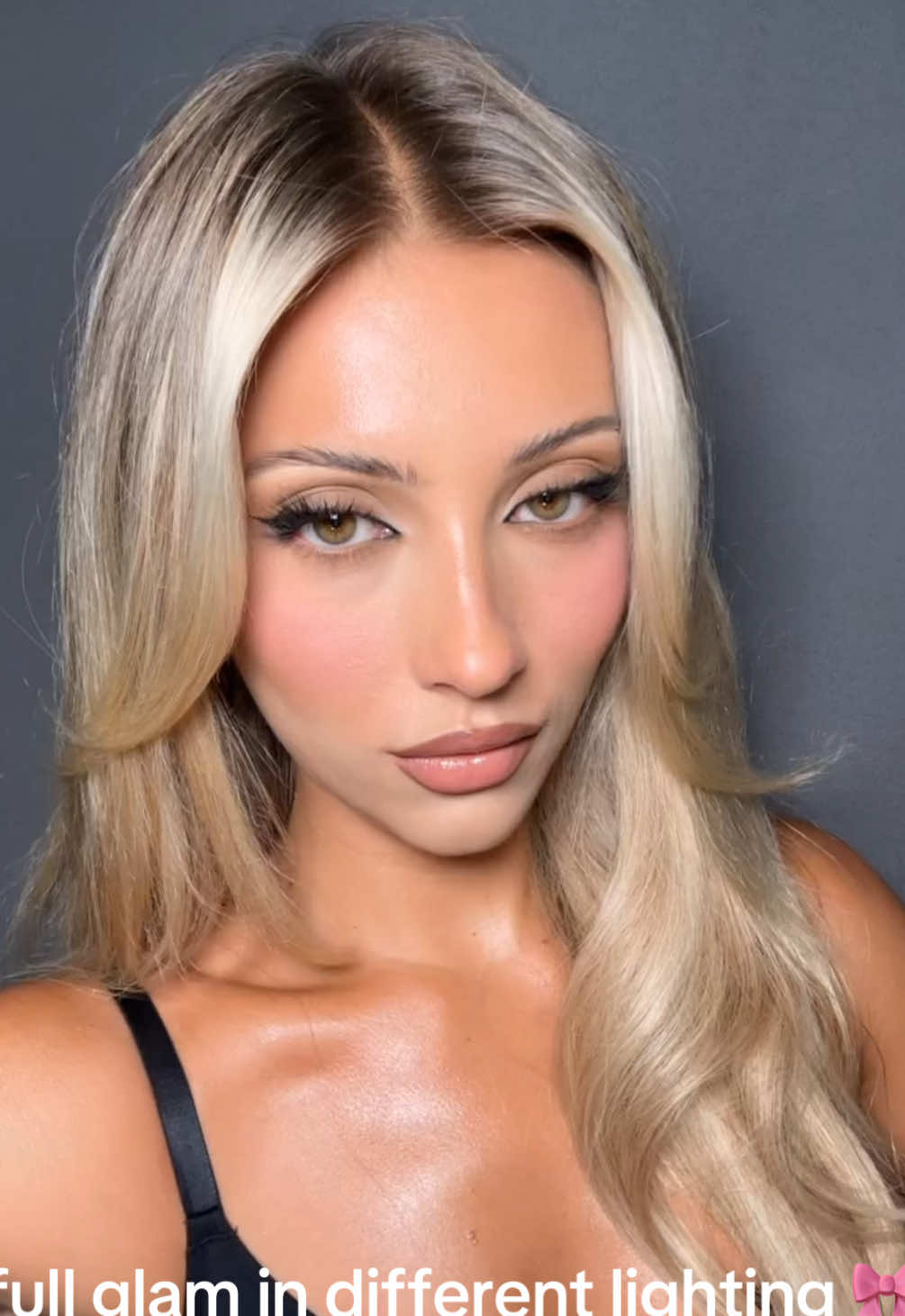 A post by @alexisfrasca on TikTok caption: bright light vs natural light vs night time 🌙