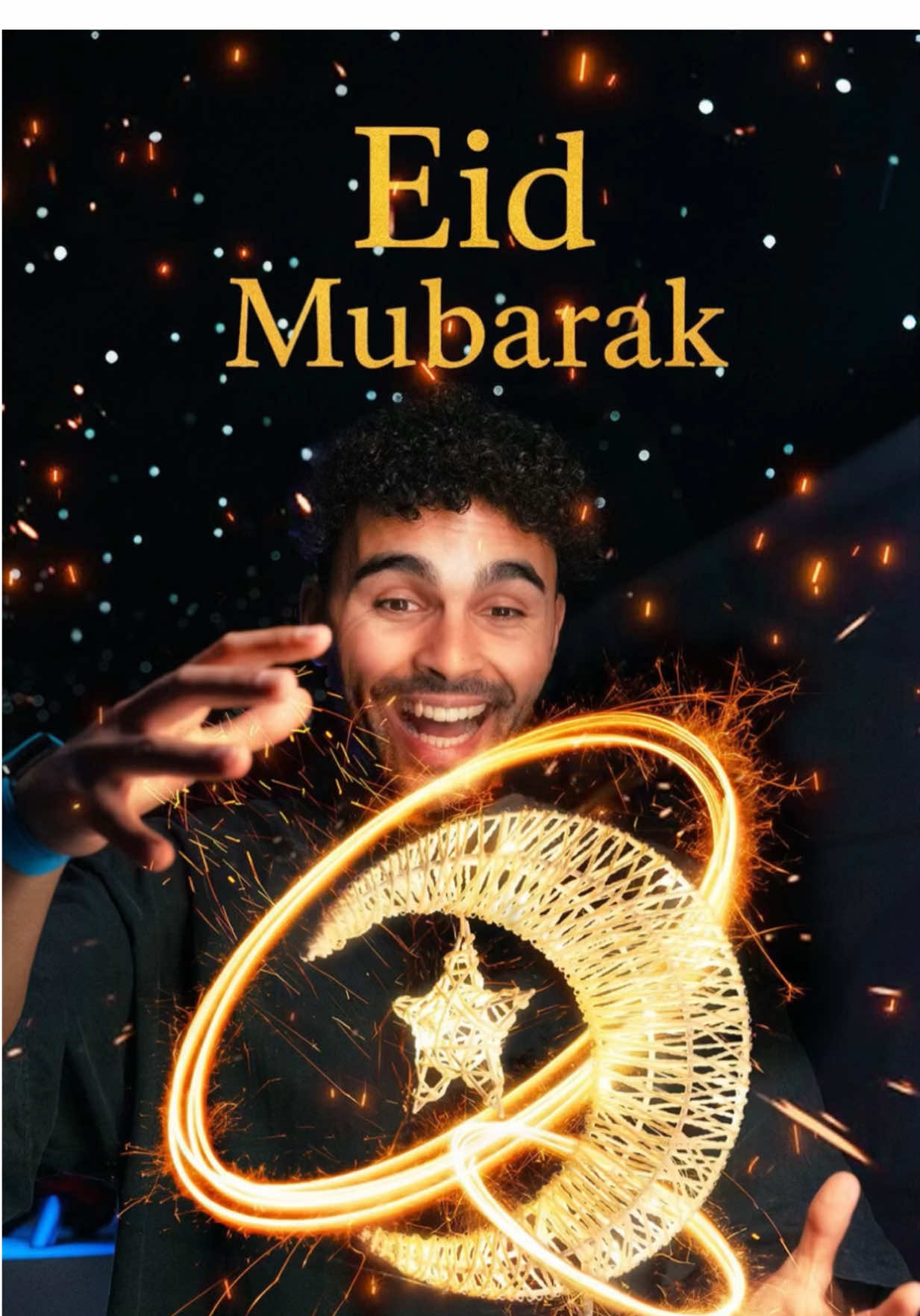 A post by @youneszarou on TikTok caption: Eid Mubarak to all my brothers and sisters ❤️🤲🏼 #yzfamily #yzkauf 